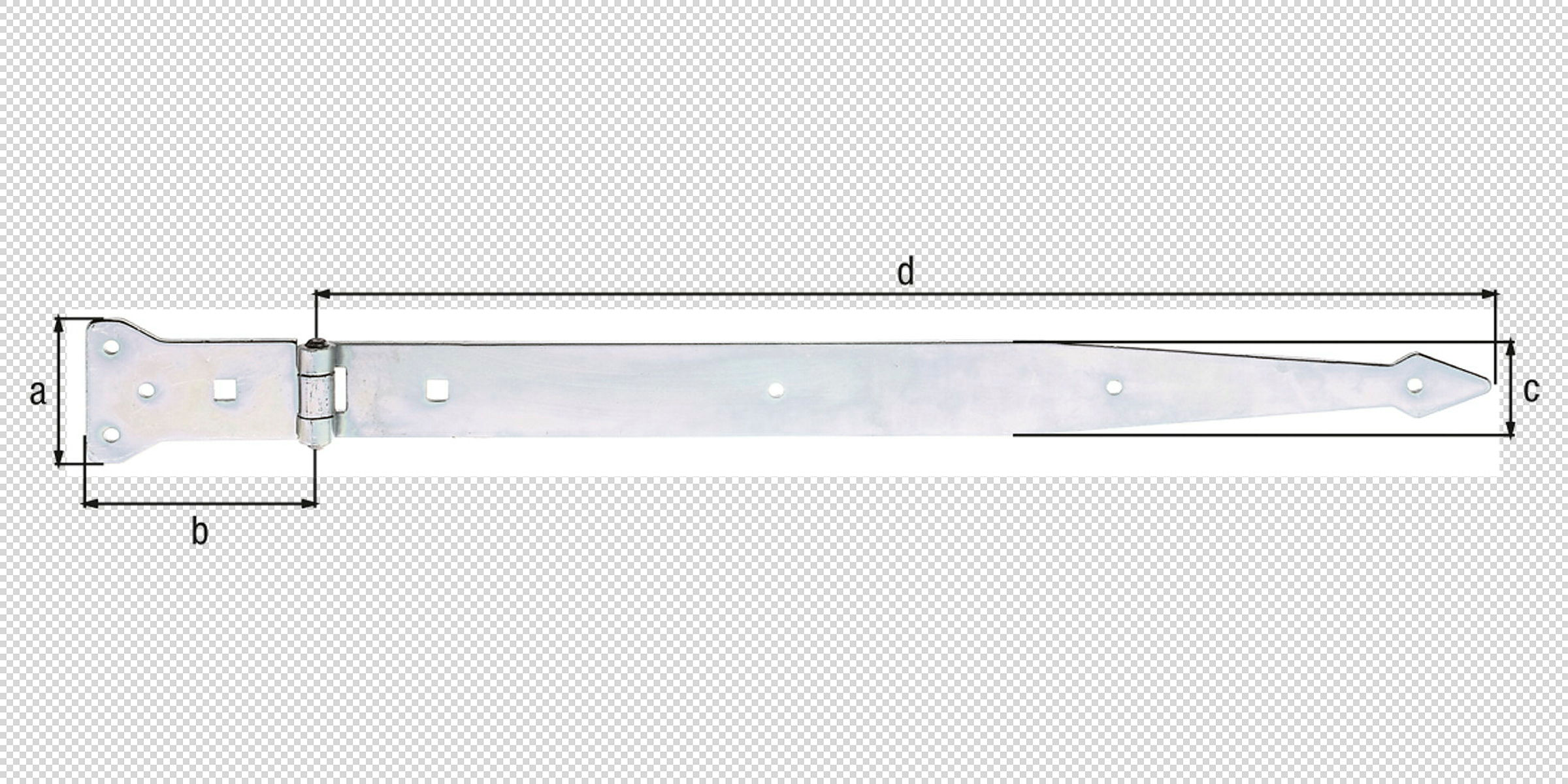 Werfgehänge mit vernietetem Stift 500/101x63 verzinkt