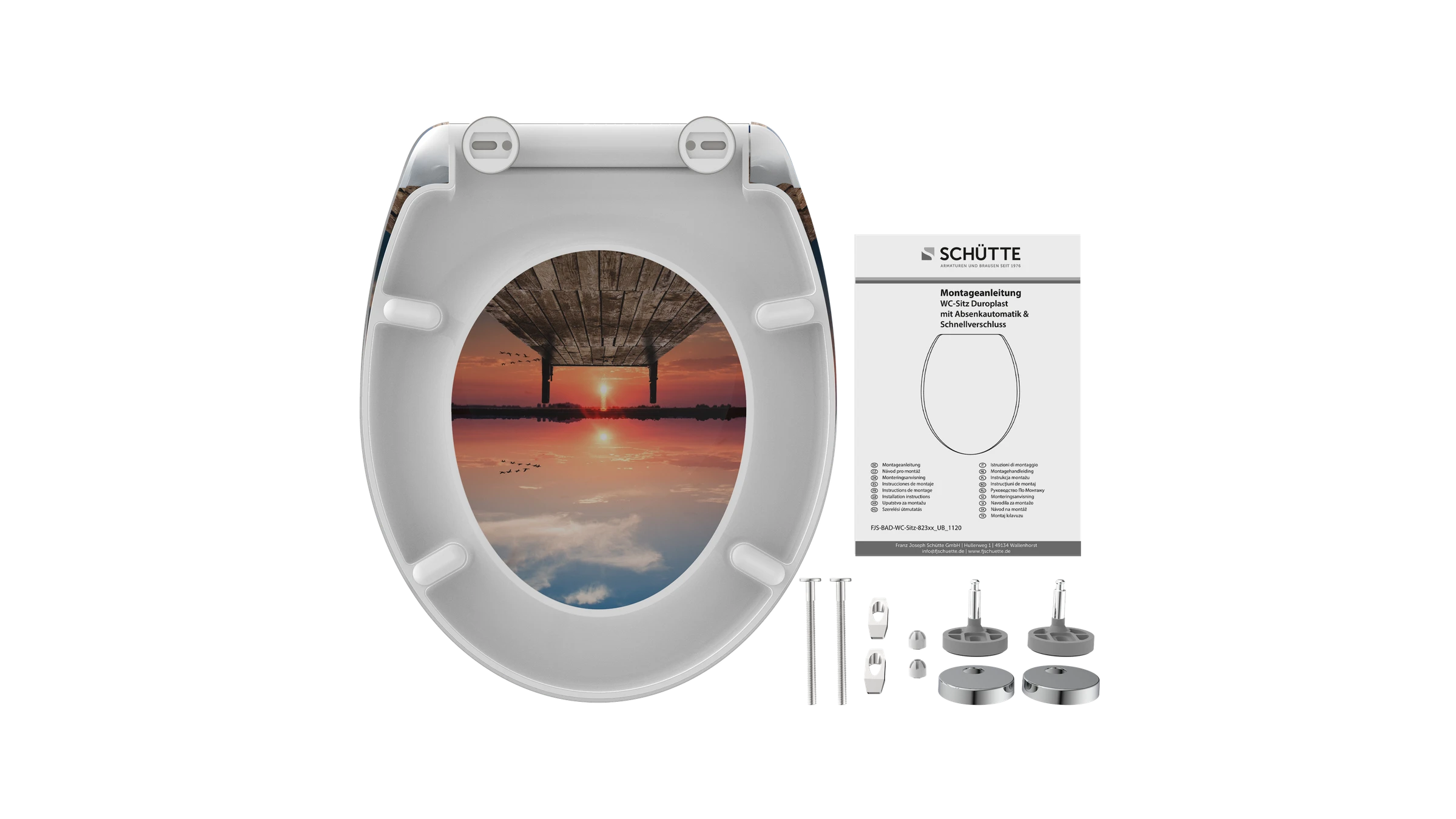 Duroplast WC-Sitz SUNSET SKY, mit Absenkautomatik und Schnellverschluss