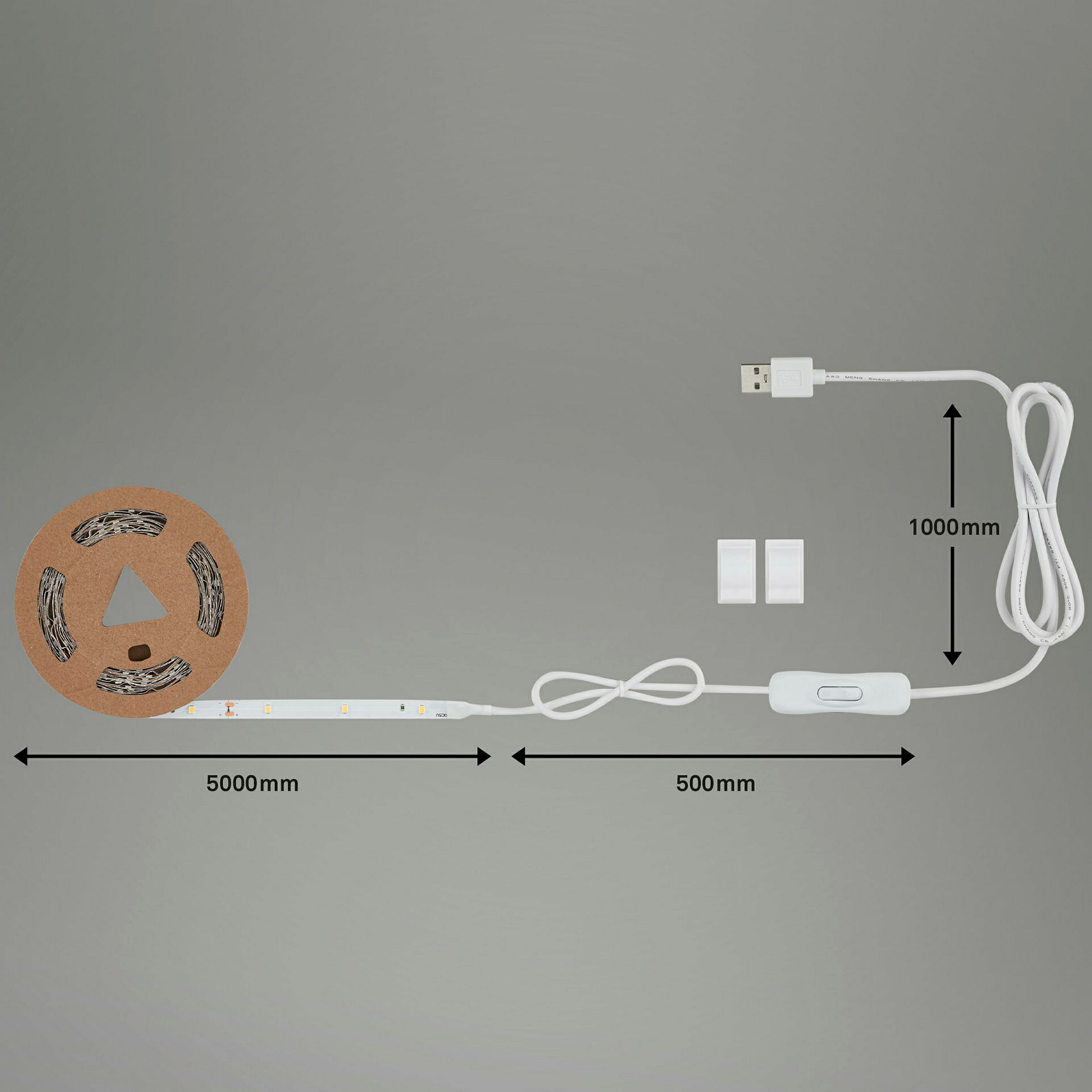LED-Band, weiß, 150xLED, 5m, inkl. USB