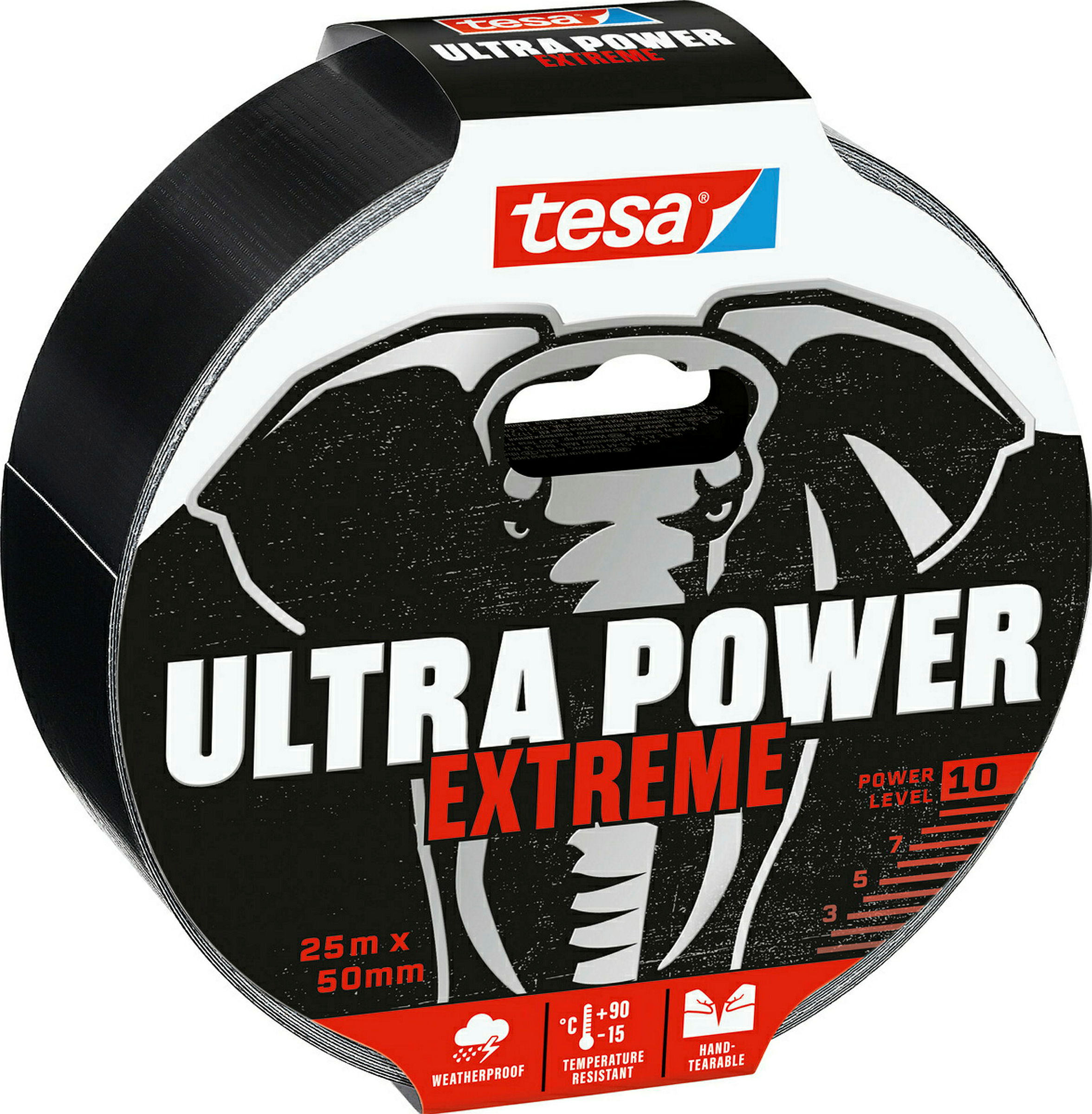 tesa Ultra Power Extreme repair, 25m x 50 mm, schwarz