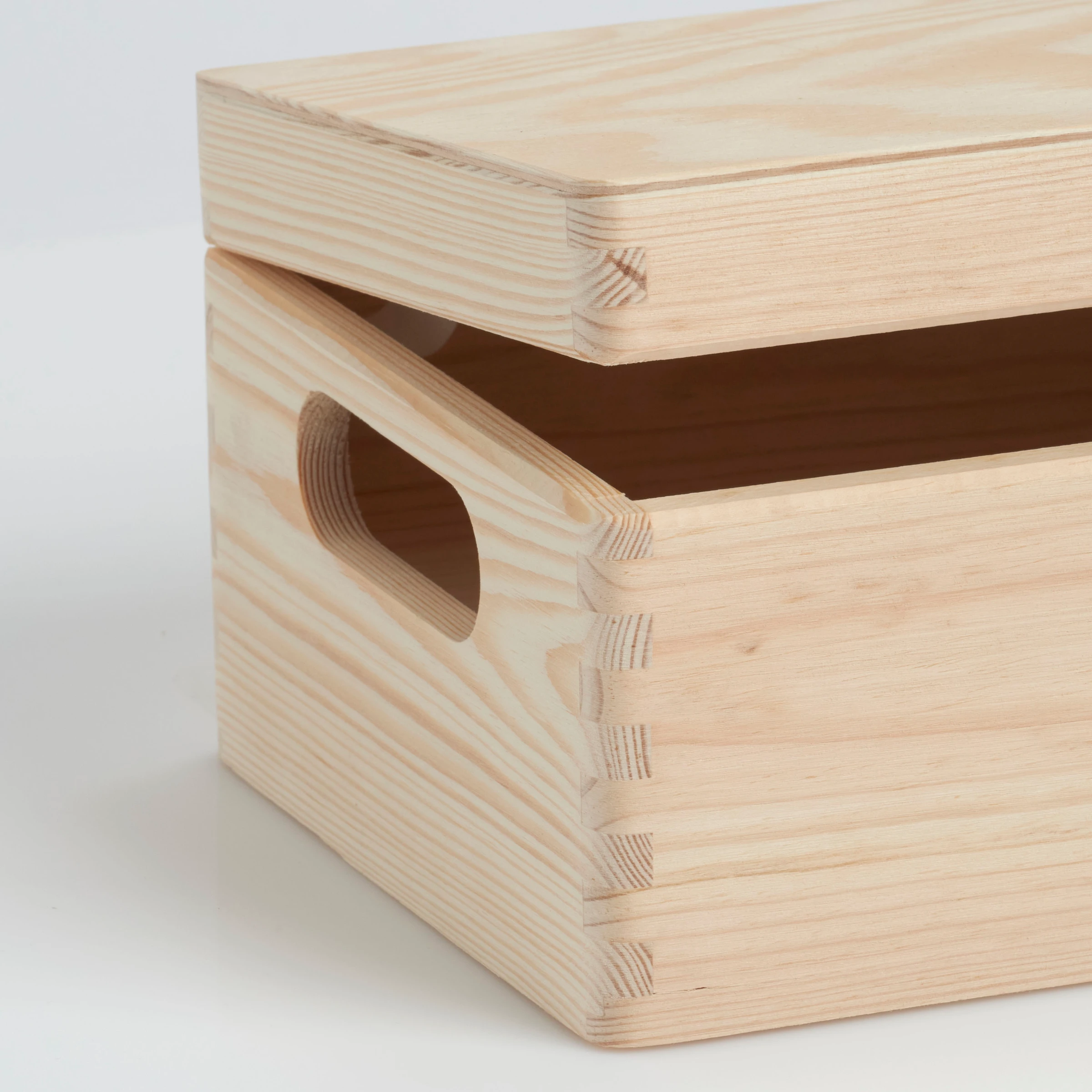 Allzweckkiste mit Deckel Nadelholz, 30x20x14 cm