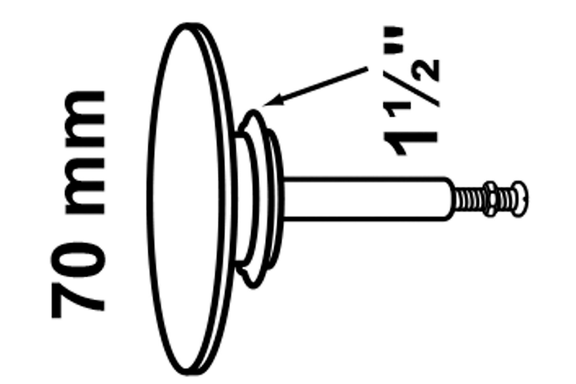 Ablaufstopfen, Chrom, 70 mm x 1 1/2 '', für Badewanne