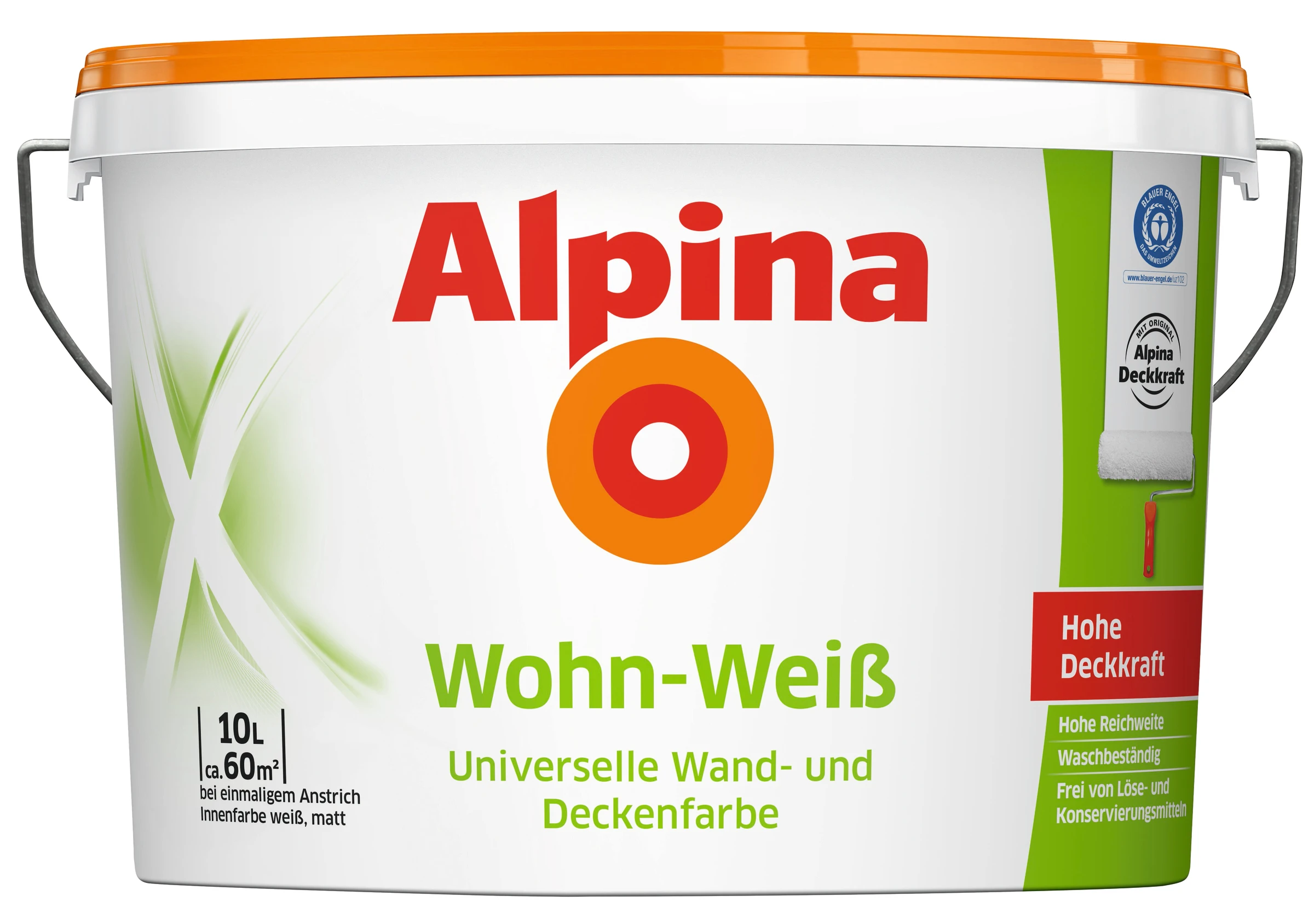 Alpina Wandfarbe Wohn-Weiß 10 Liter matt