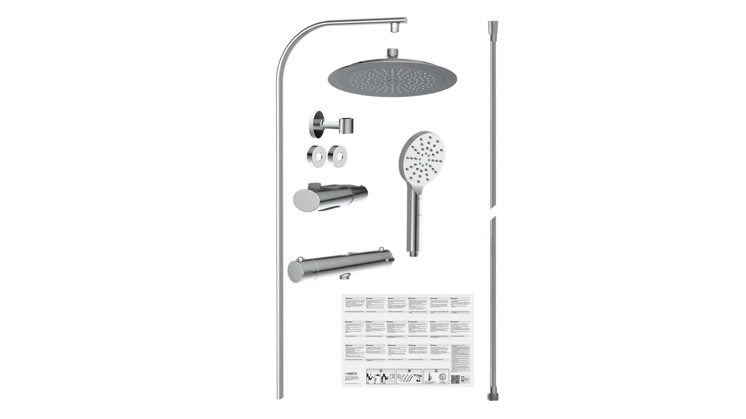 MADURA FRESH Überkopfbrause-Set, Chrom, mit Thermostatarmatur