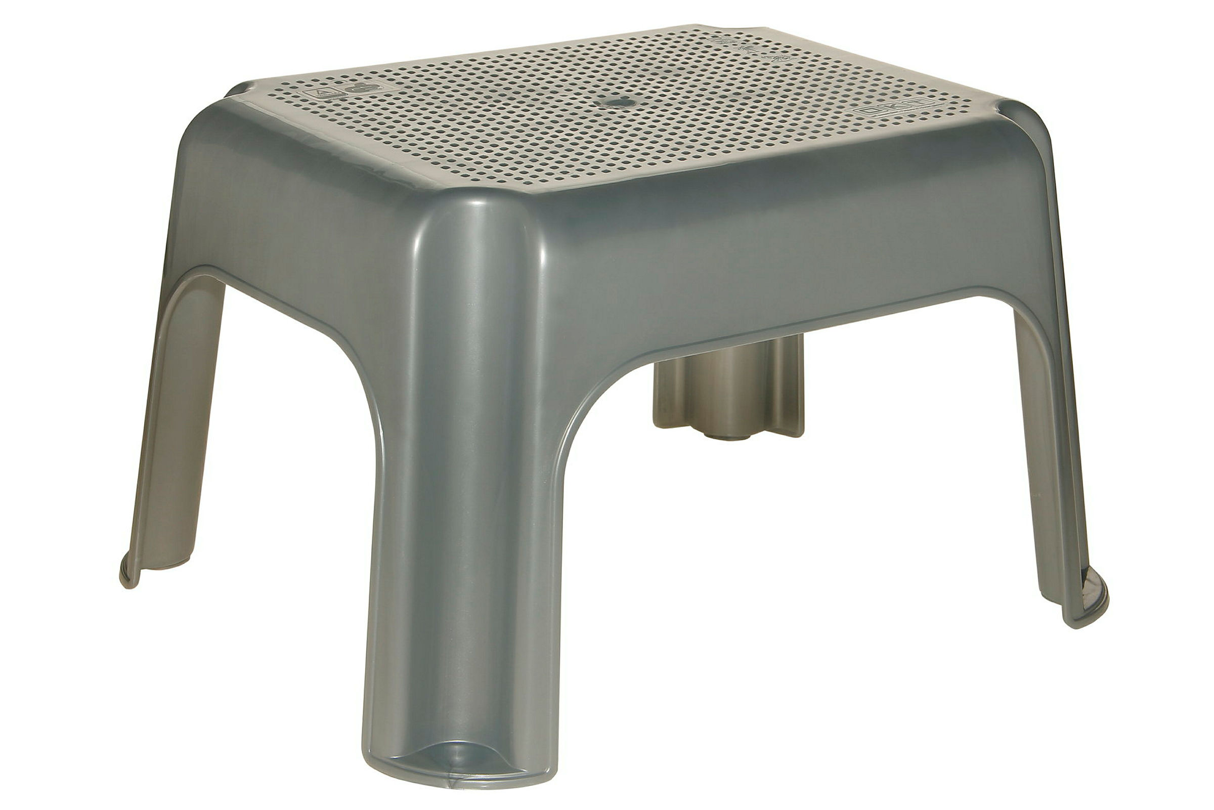 keeeper Tritthocker, Bis 150 kg, 36,5 x 30 x 24 cm, Tim, Silber