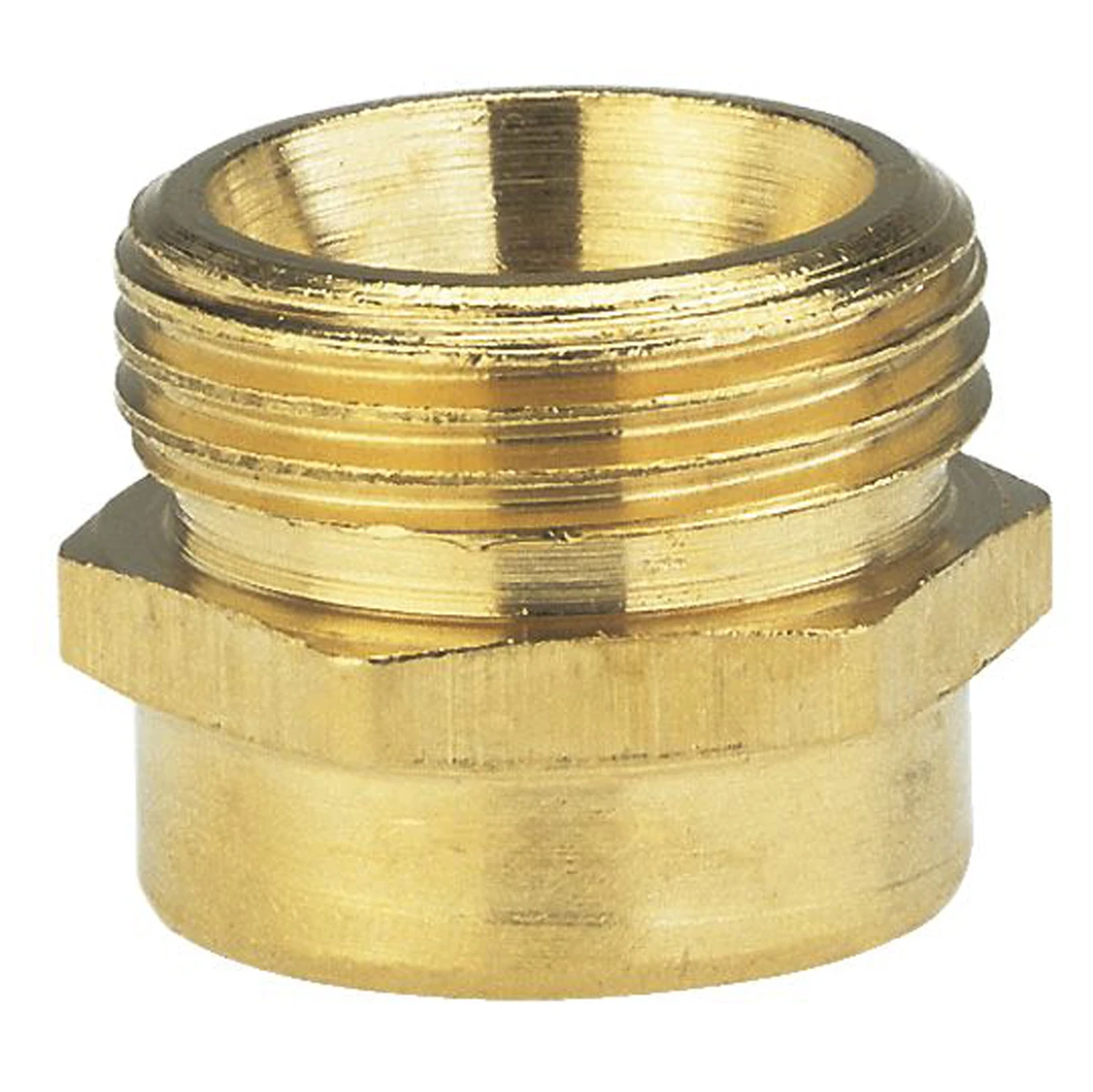 Messing-Reduzier-Gewindenippel 26,5mm(G 3/4)-AG/33,3 (G 1)-IG
