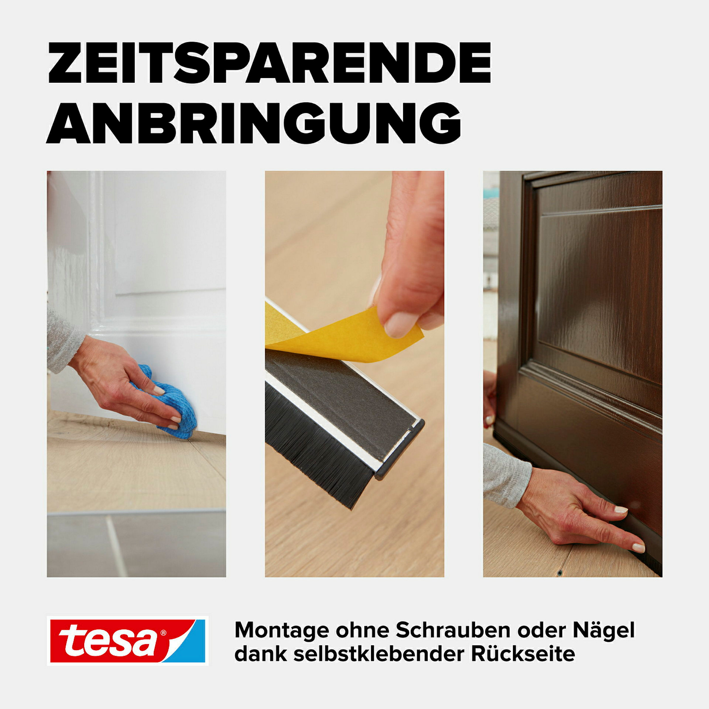 tesamoll® Comfort Türdichtschiene für unebene Böden braun