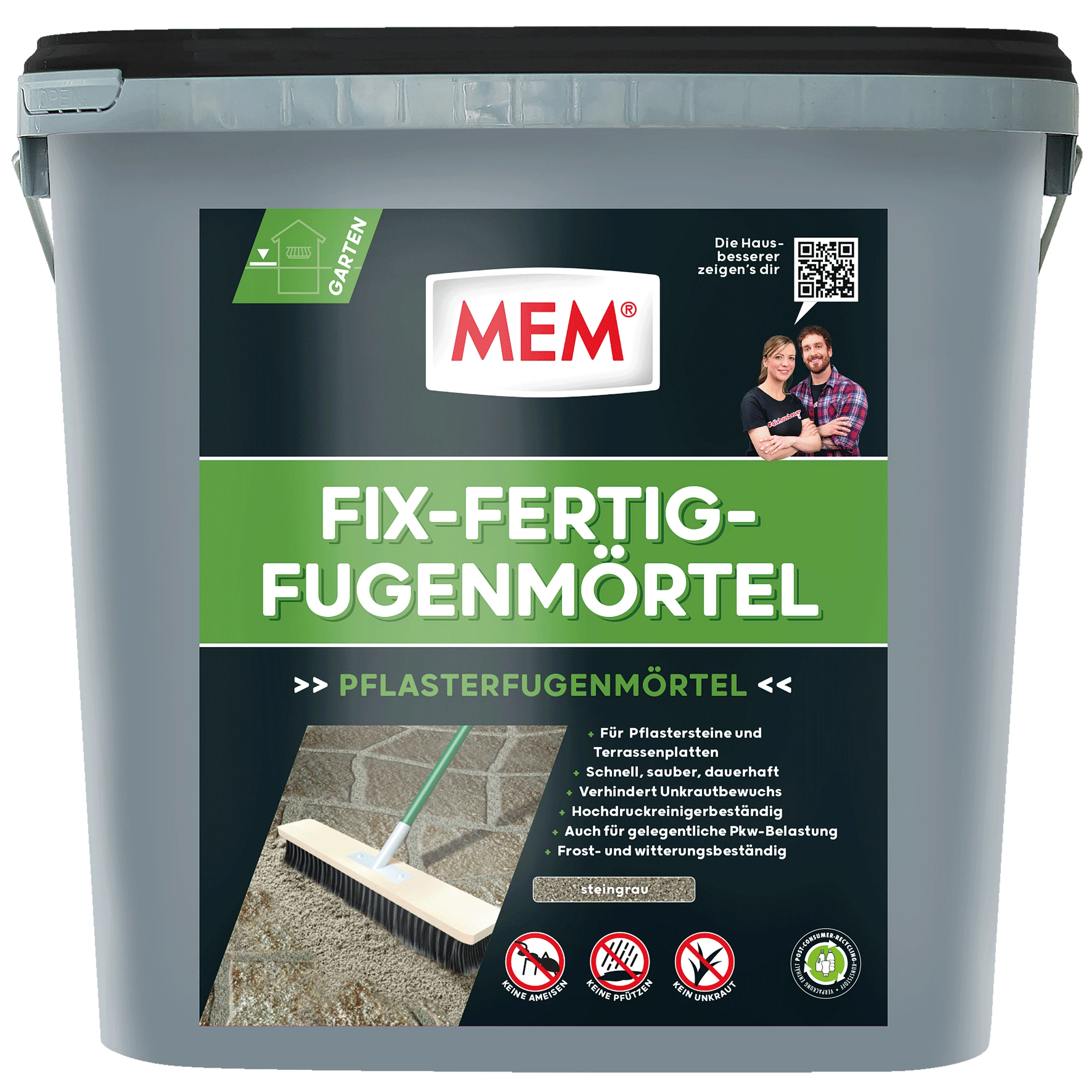 MEM Fix-Fertig-Fugenmörtel 12,5 kg steingrau