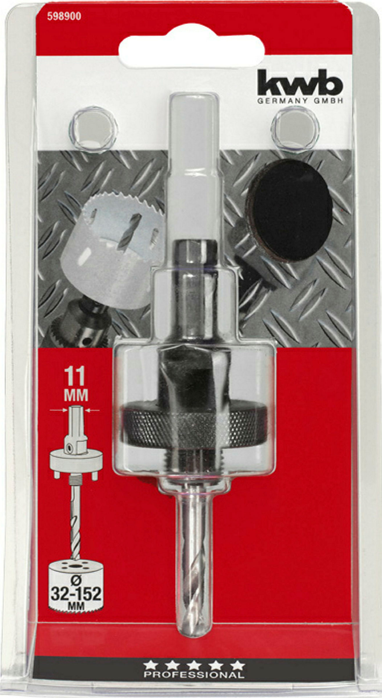 Aufnahmeschaft für HSS-CO-Bi-Metall Lochsägen, ø 32-152 mm, SW 12