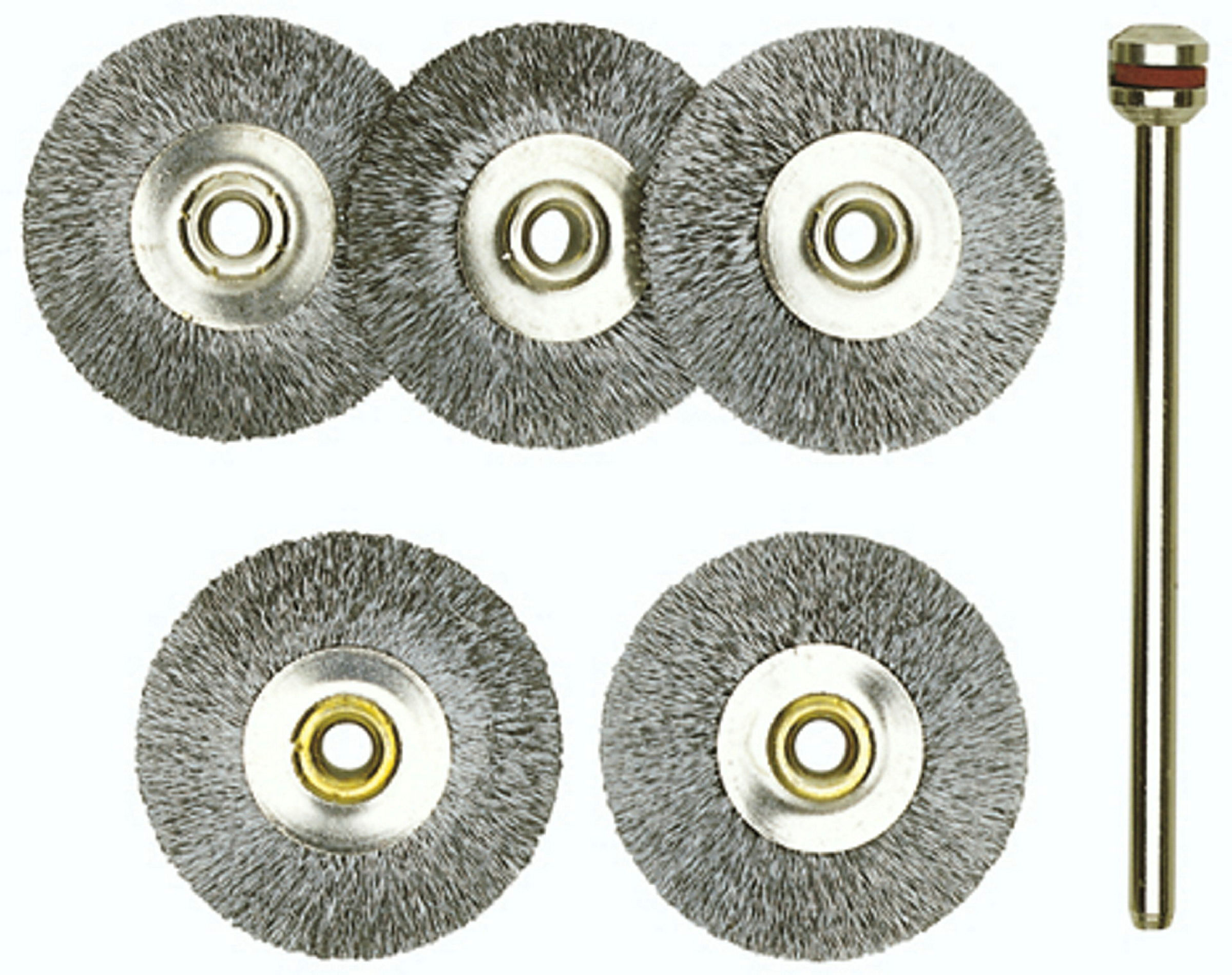 PROXXON-Radbürsten, Stahl, 22 mm, 5 Stück + 1 Träger