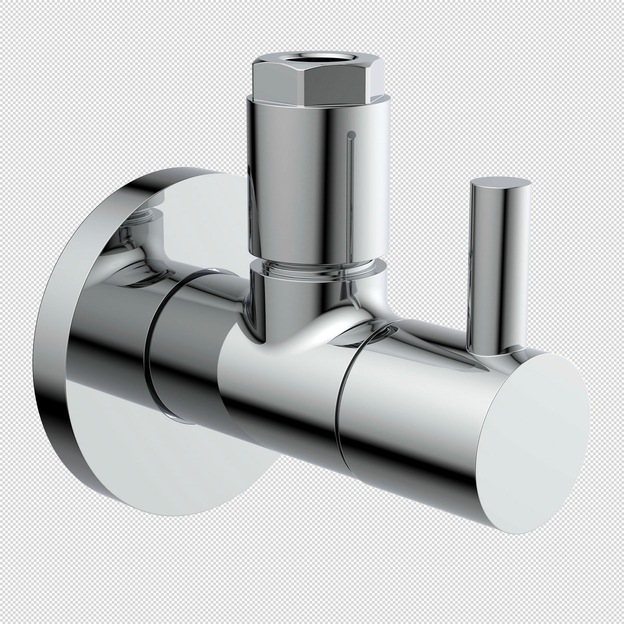 DEV-5WK, Eckventil, 1/2''AG x 10 mmQ, mit Rosette