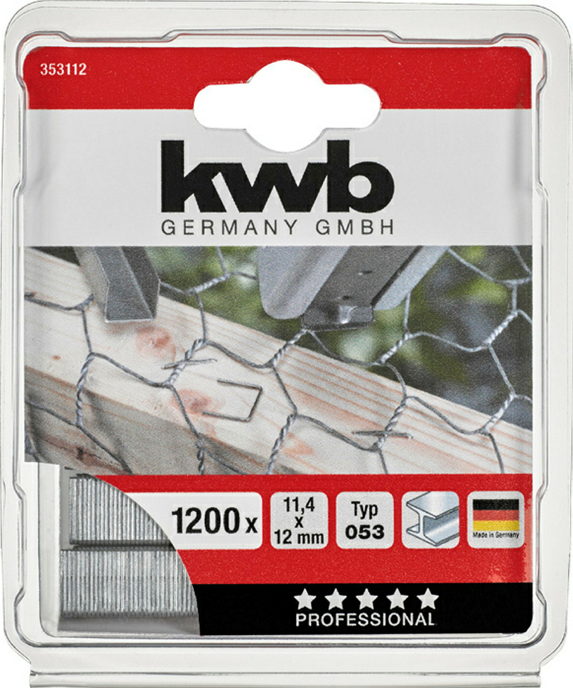 Klammern, 11,4 mm x 12 mm, Feindraht, Stahl, 1200 Stk.