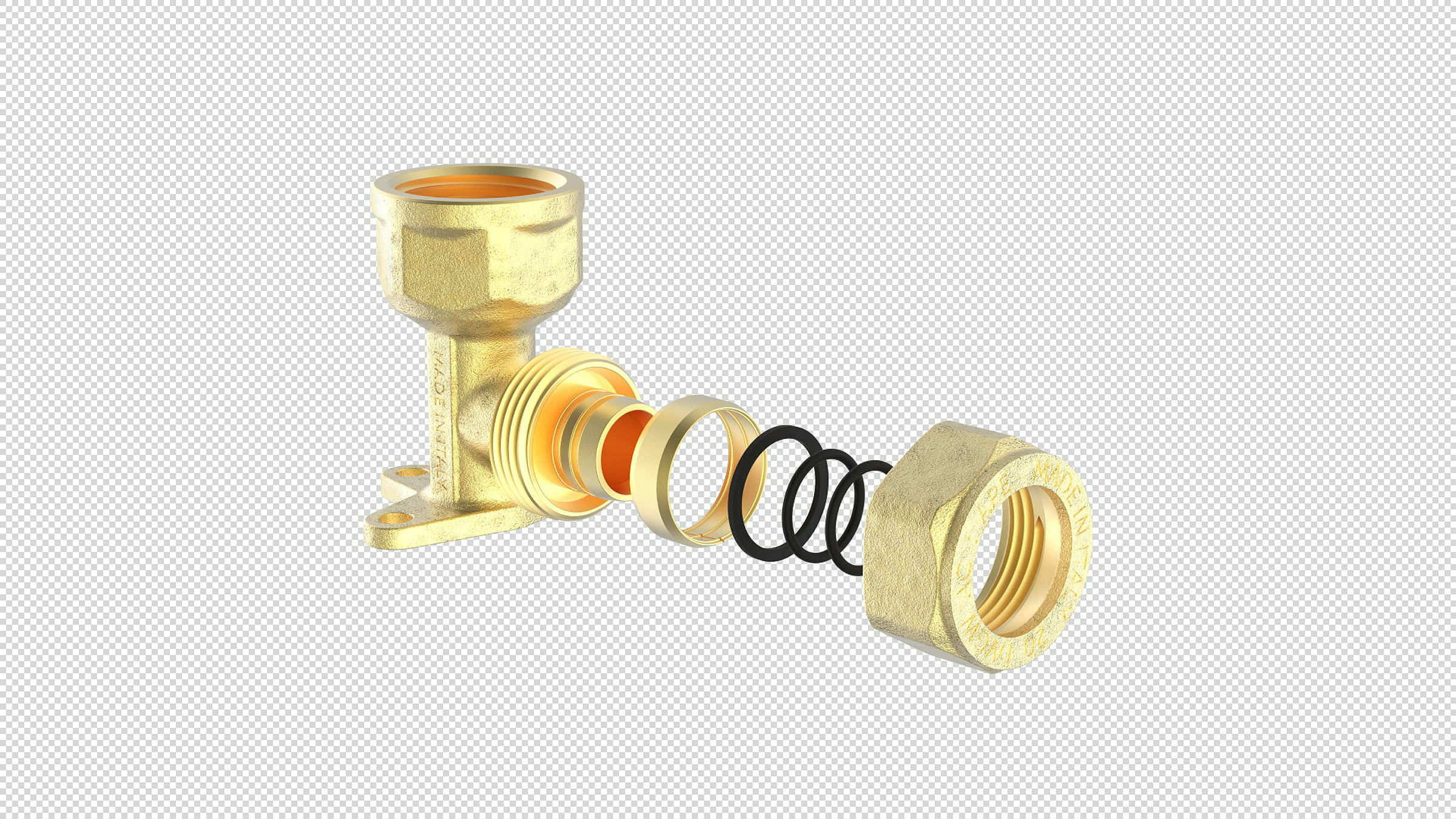 MS Wandscheibe, blank, 20 mm x 1/2''IG, Klemmfitting für MSVR