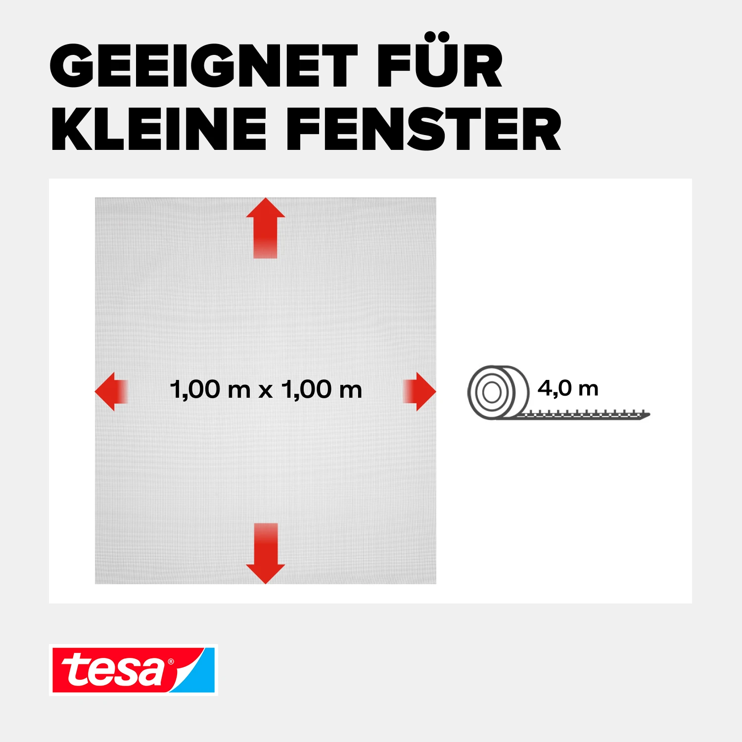 tesa® Fliegengitter Standard Klettband für Fenster, anthrazit