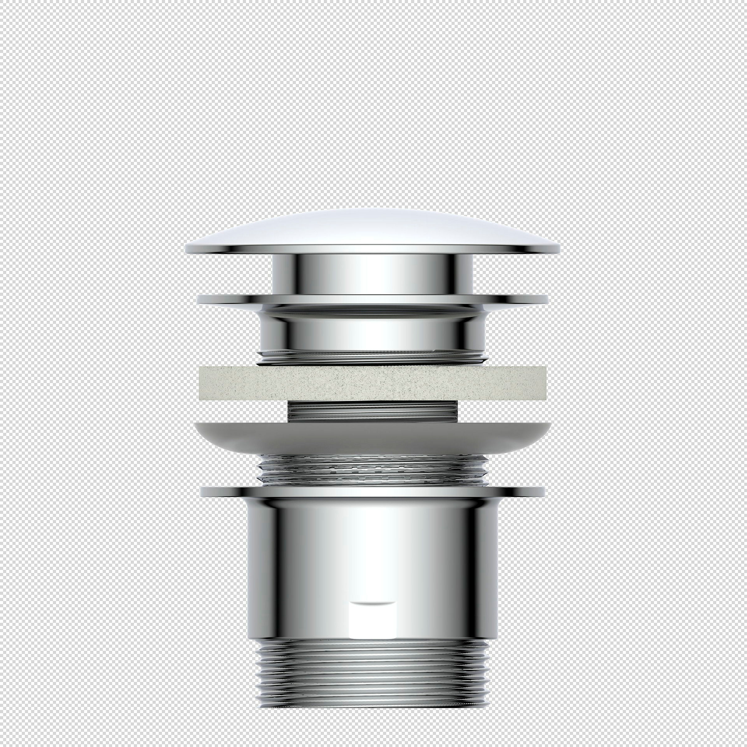 DAV-1WK Ablaufventil, Chrom, 1 1/4'' x 65 mm, mit Überlauf