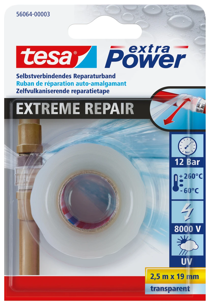 tesa® Extreme Repair Reparaturband, transparent, 2,5m