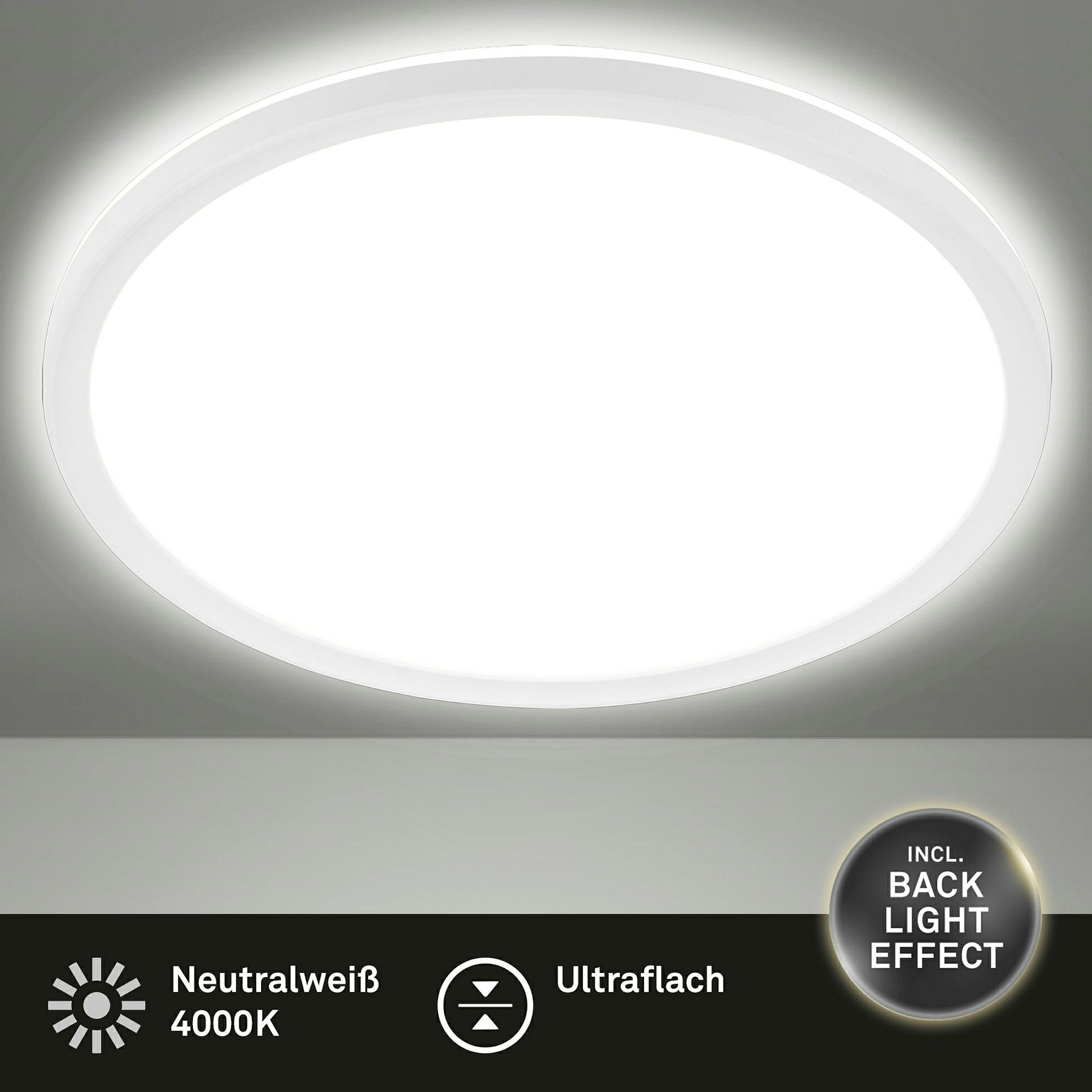 Ultraflaches LED Panel mit LED Backlight,weiß, 1xLED/18W
