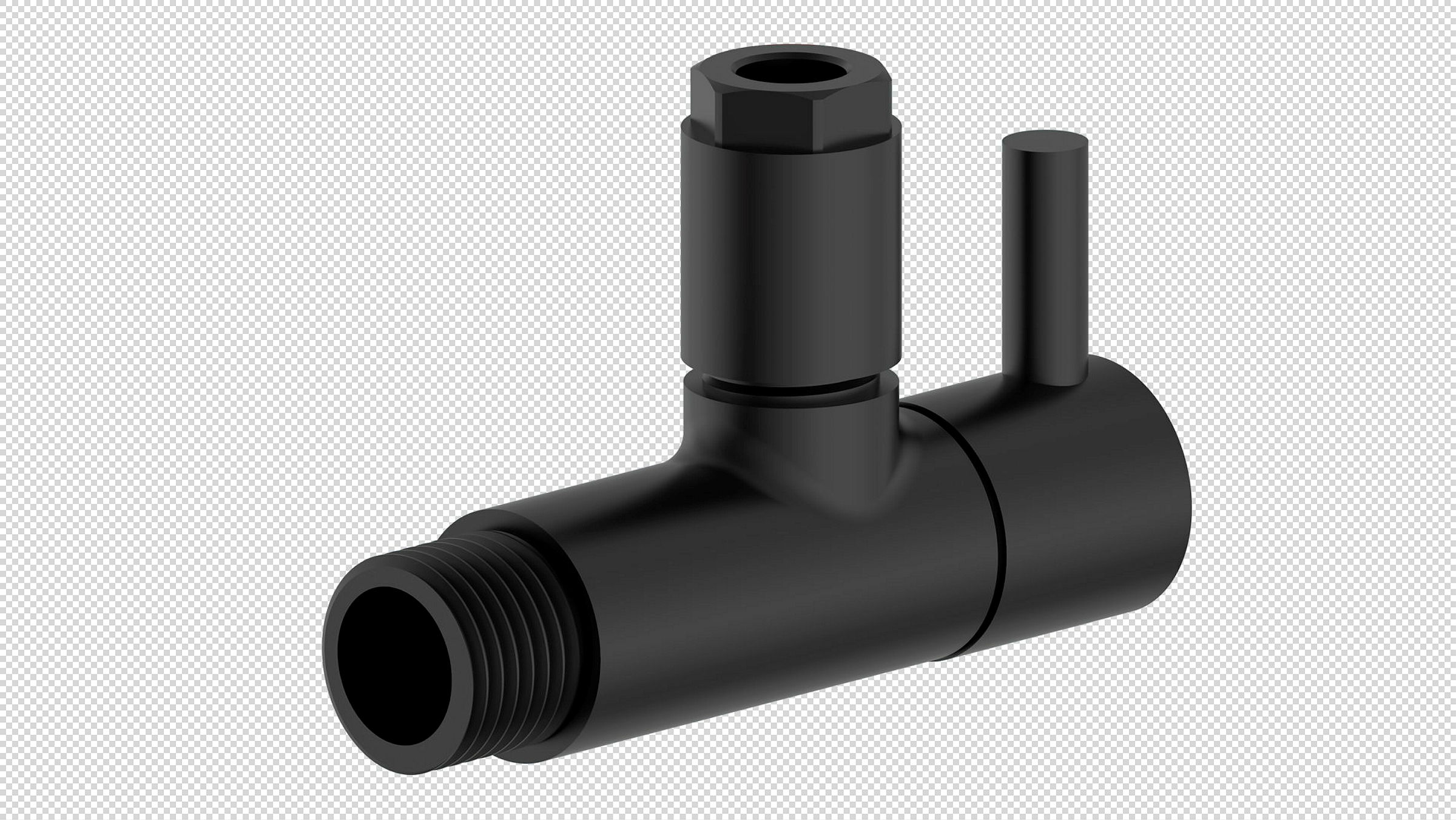 MS Eckventil, Schwarz matt, 1/2''AG x 10 mmQ, mit Rosette
