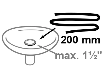 Dichtschnur, ca. 200 mm, zum Einkitten, für Ventil 1 1/2''