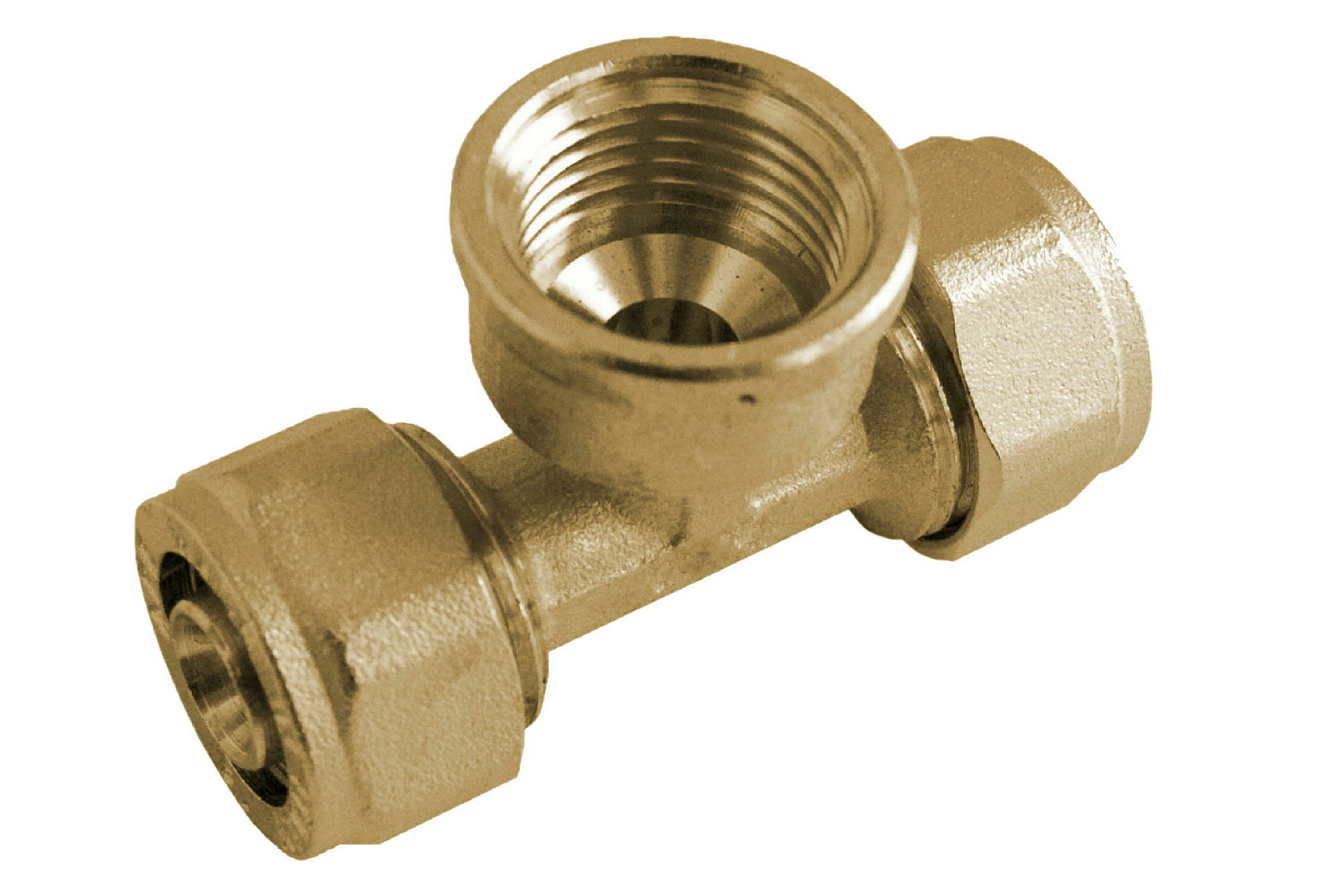 MS T-Stück, blank, 26 mm x 3/4''IG x 26 mm, Klemmfitting für MSVR