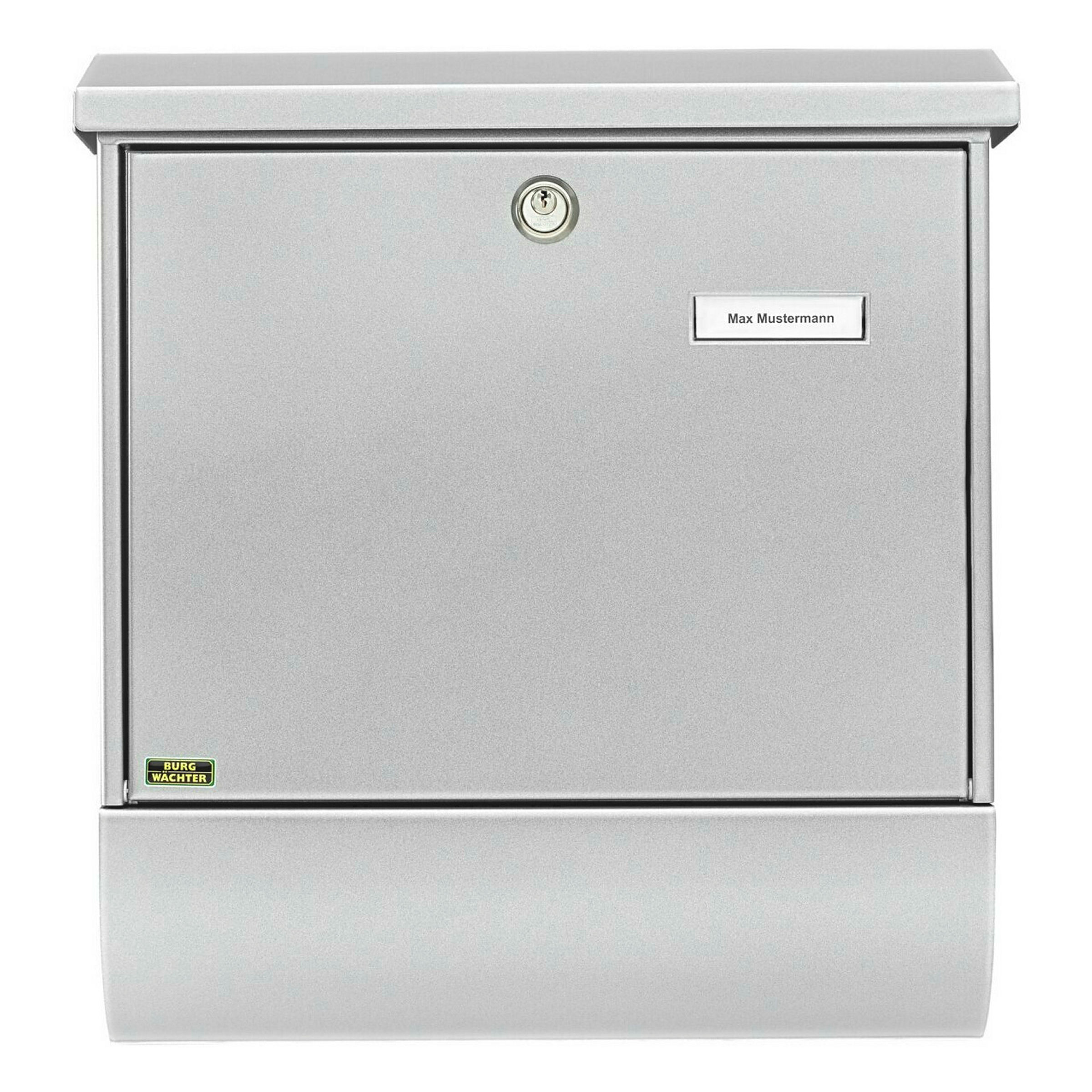 Briefkasten-Set Stahl-lack. Vario 86720Si silber