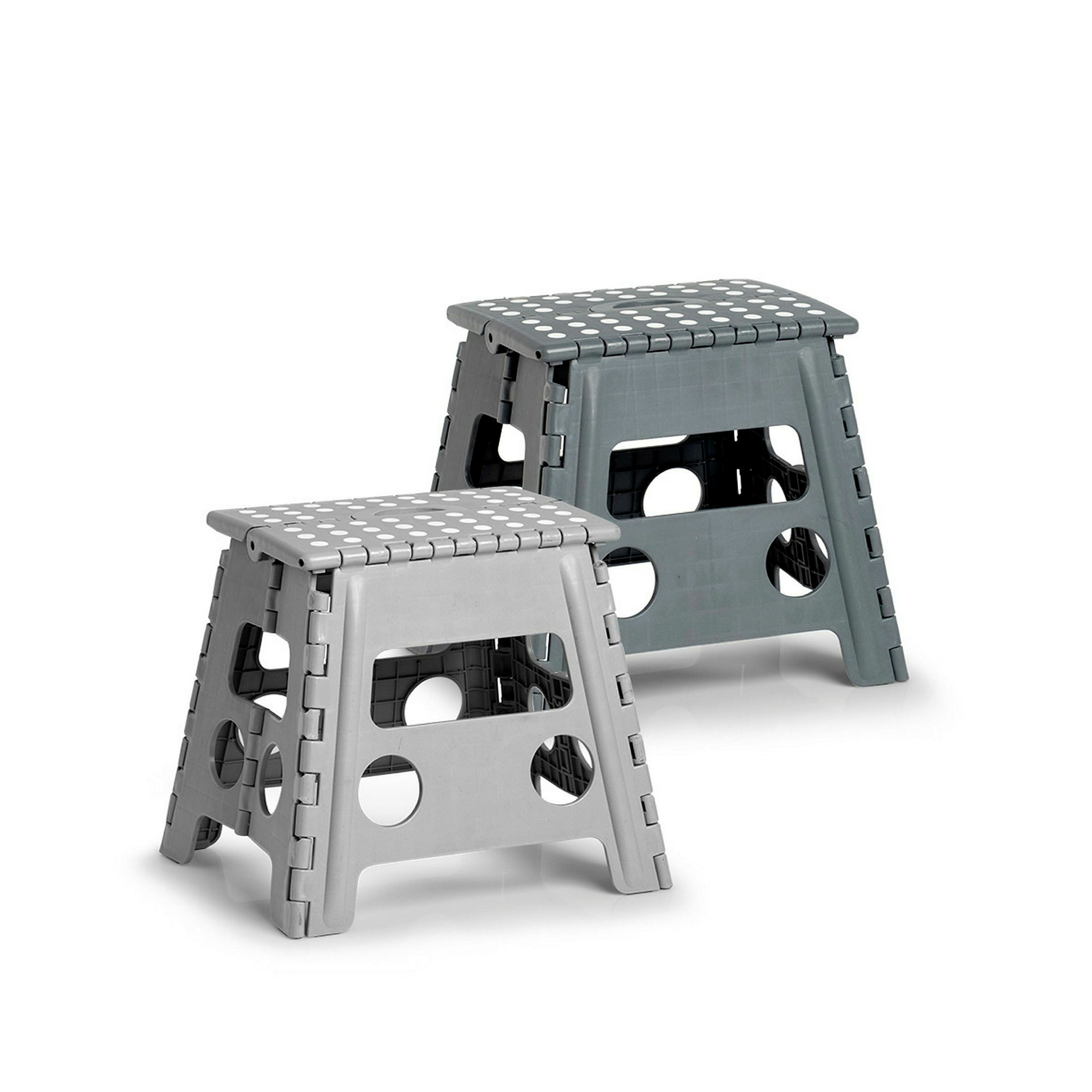 Klapphocker, Kunststoff, grau 37 x 30 x 32 cm, Belastbarkeit 150kg, TÜV Sic