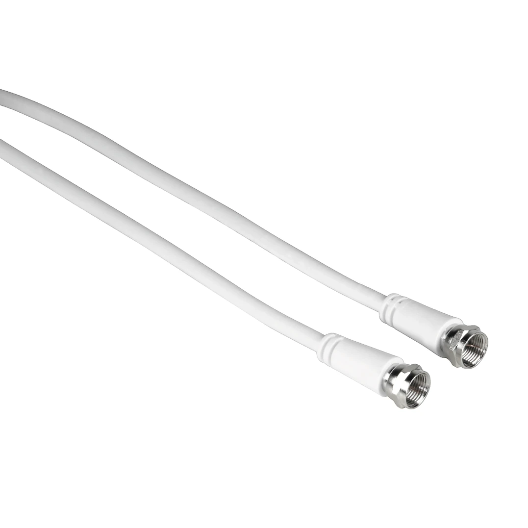Hama SAT-Anschlusskabel, F-Stecker - F-Stecker, 10 m, 75 dB, Weiß