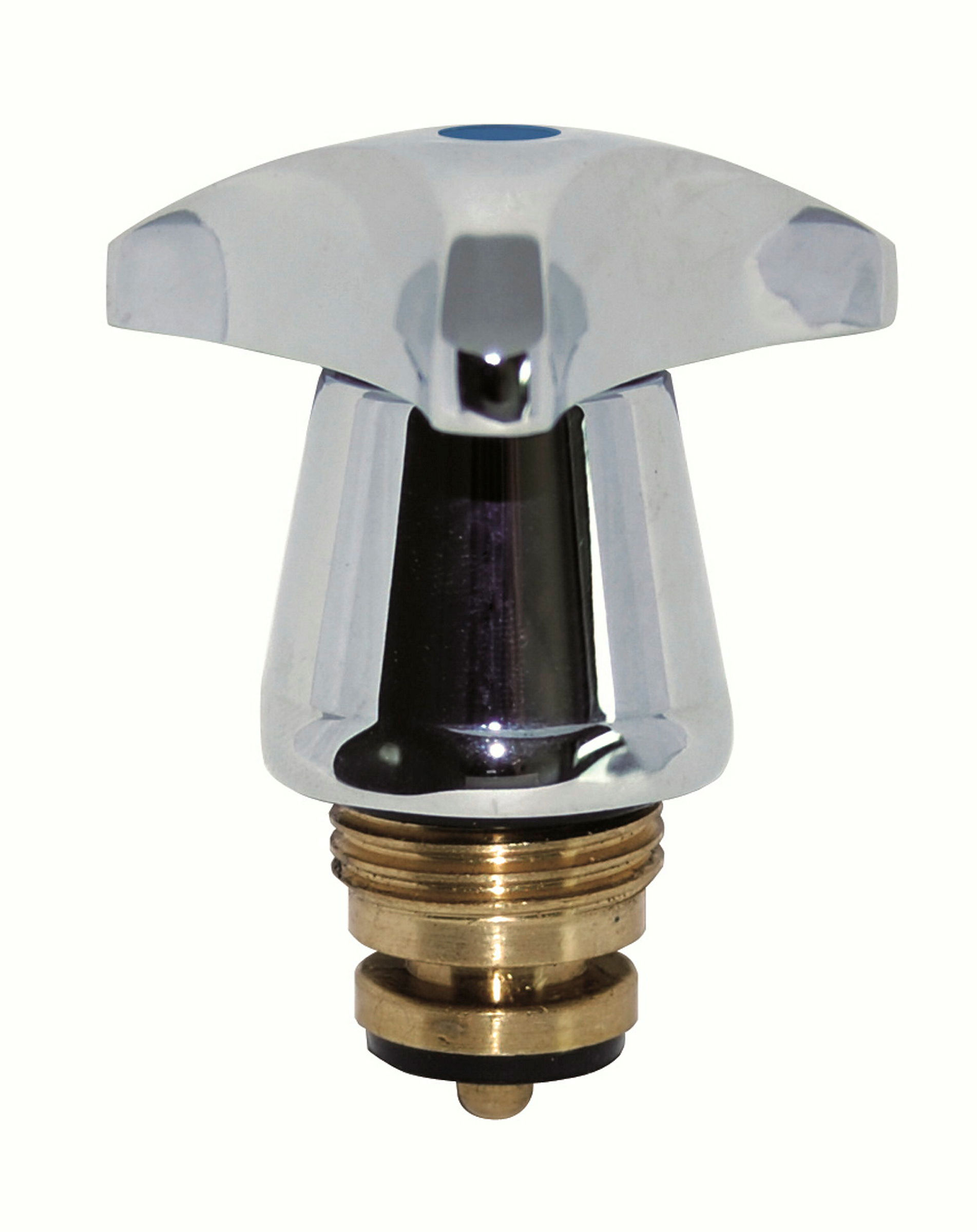 Metall-Trecorngriff, Chrom, mit Oberteil 1/2'', Markierung blau
