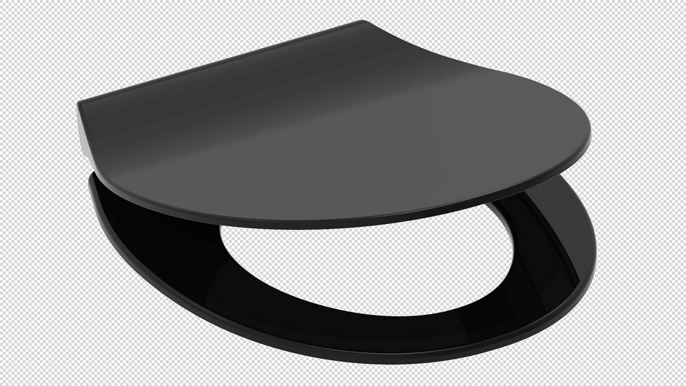 Duroplast WC-Sitz SLIM BLACK, mit Absenkautomatik und Schnellverschluss