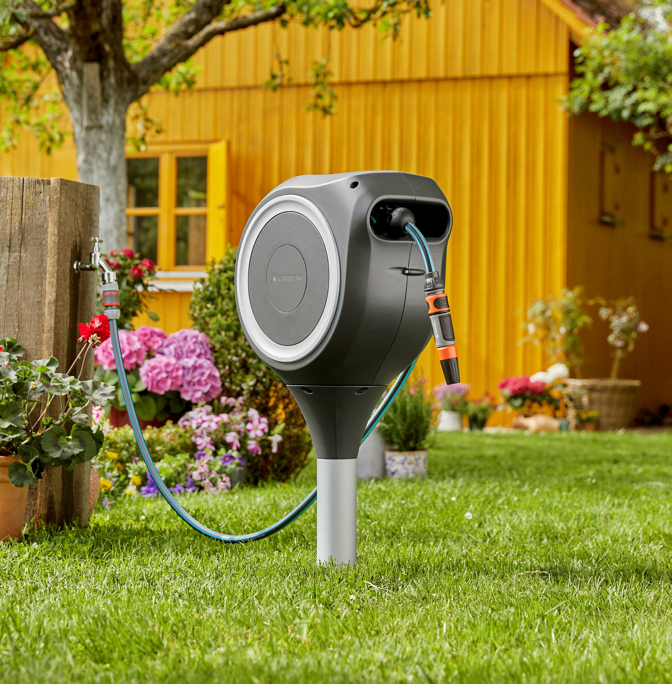 Garten-Schlauchbox RollUp S (weiß) 15 m