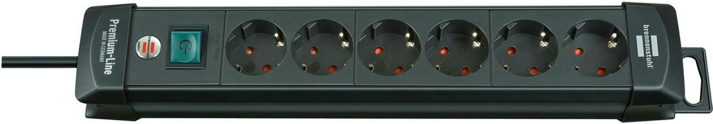 Premium-Line 6fach schwarz *DE* 3m H05VV-F3G1,5 mit Schalter