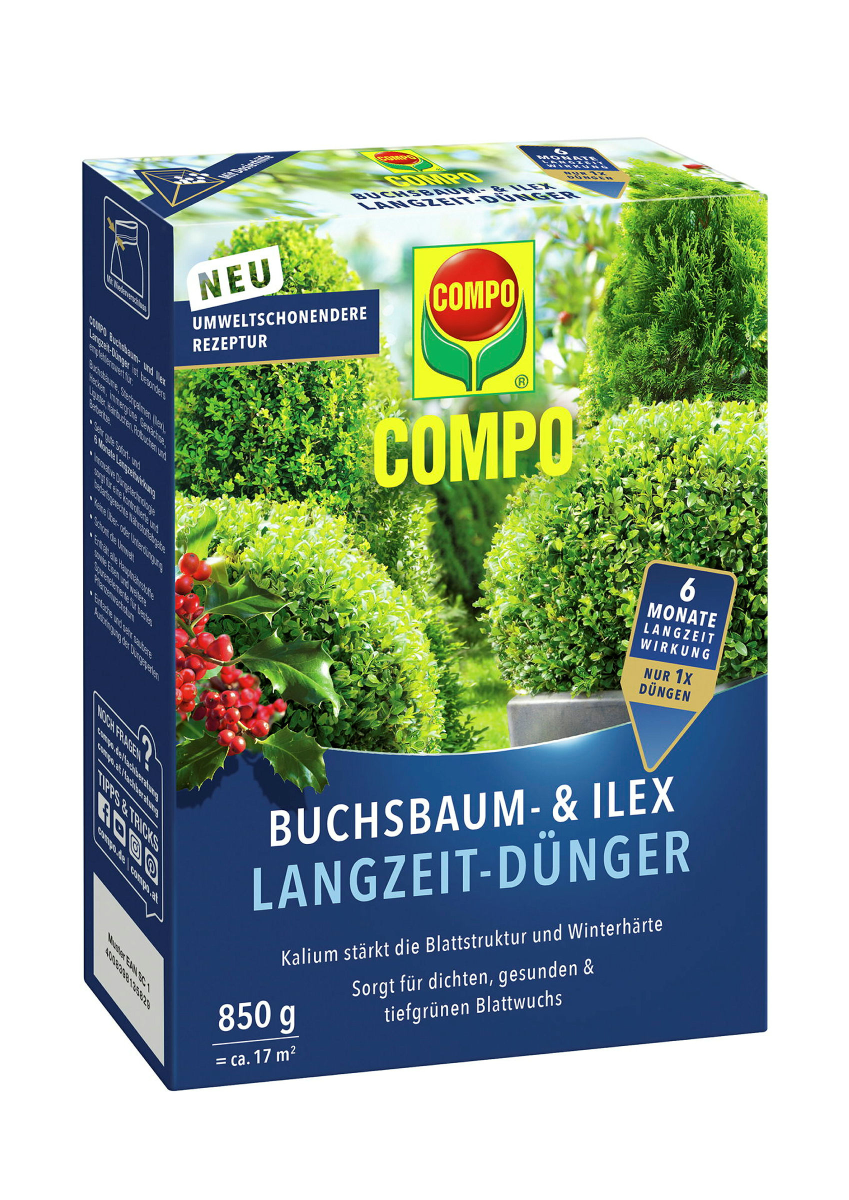 COMPO Buchsbaum- und IlexLangzeit-Dünger, 850 g