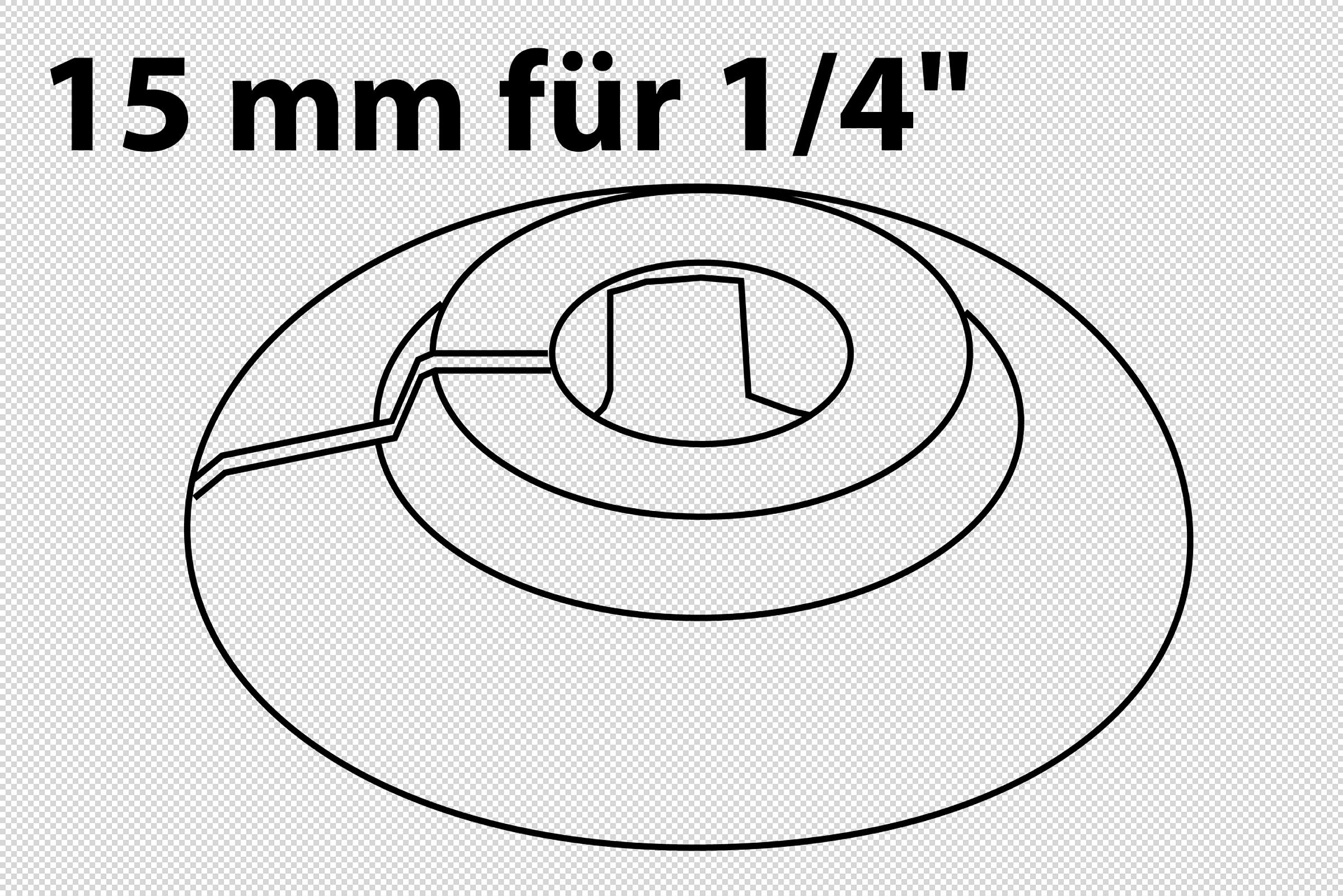 PP Heizungs-Rosette, Weiß, 15 x 10 mm, für 1/4'' (1x)