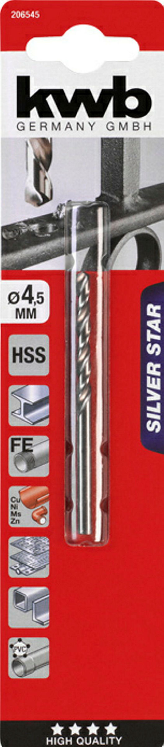 SILVER STAR HSS Spiralbohrer, ø 4.5 mm