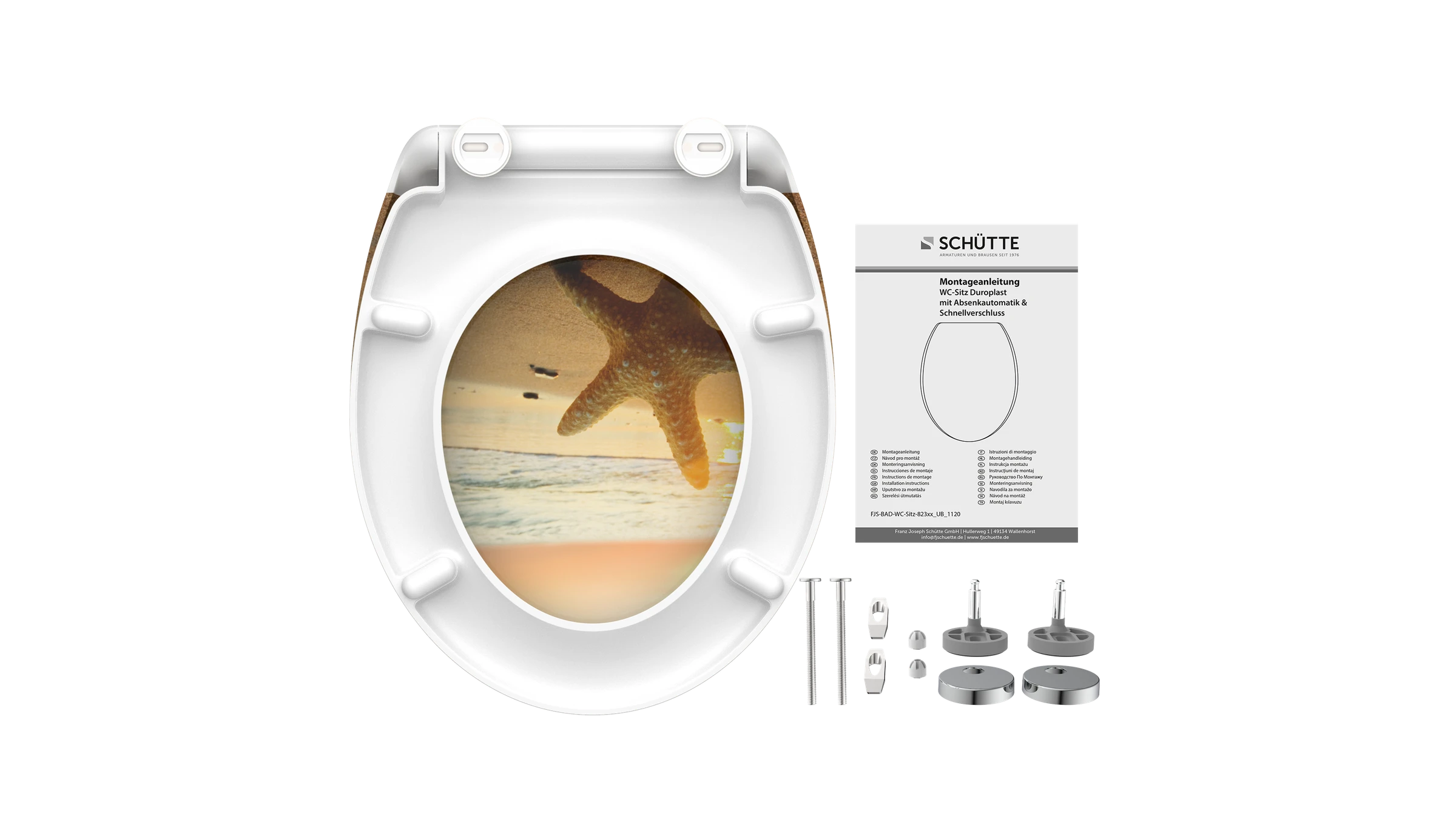 Duroplast WC-Sitz SEA STAR, mit Absenkautomatik und Schnellverschluss