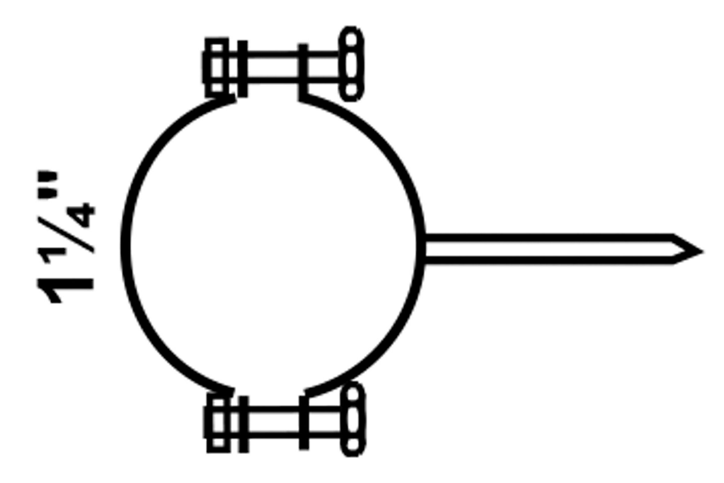Rohrschelle, 1 1/4'', mit Einschlagstift