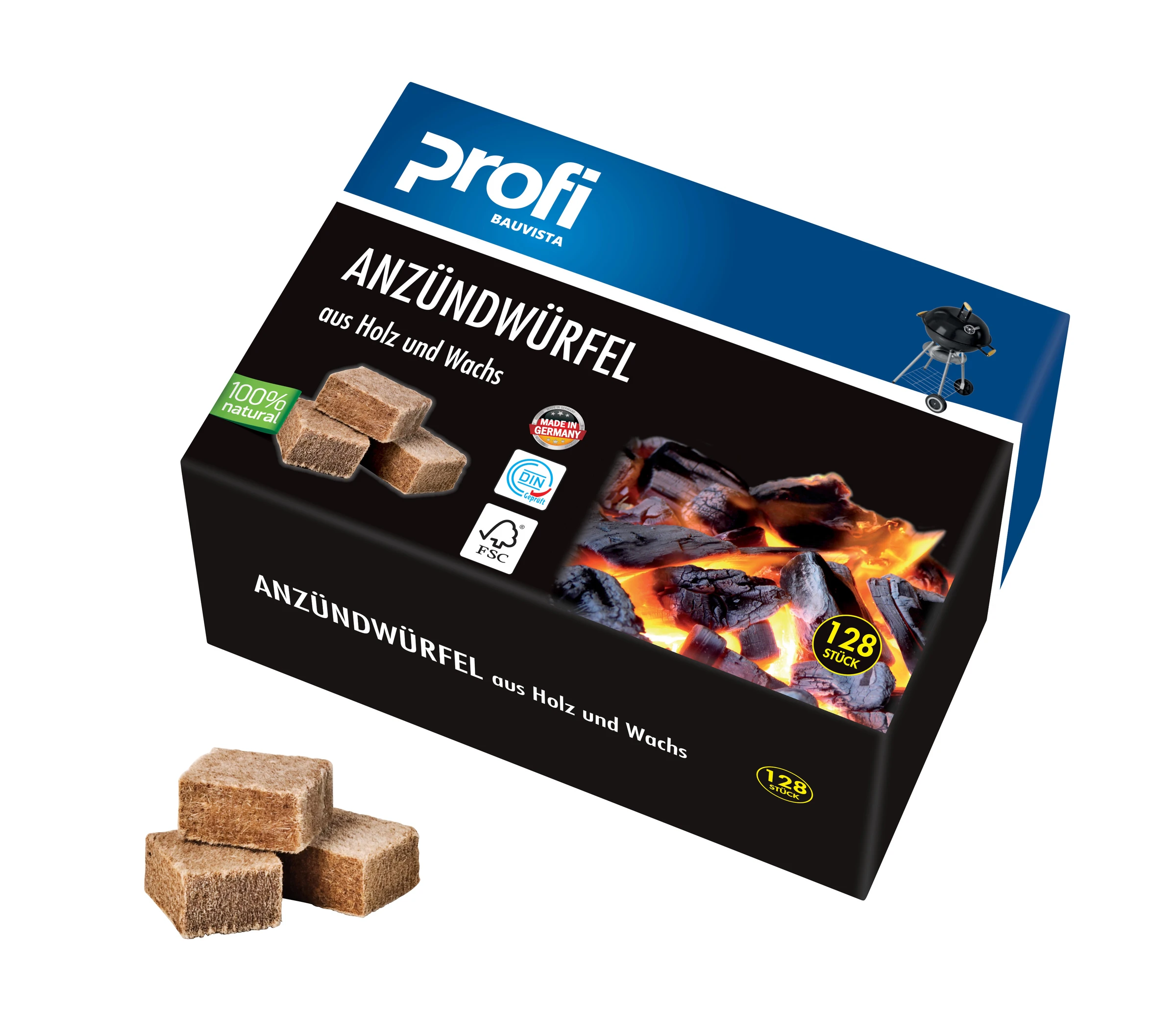 PROFI Holz & Wachs Anzünder 128 Stk.