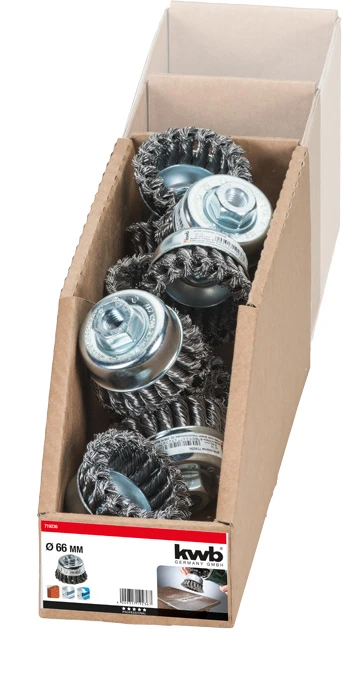 AGGRESSO-FLEX® Topfbu rste, HSS Stahldraht, gezopft, Ø 66 mm