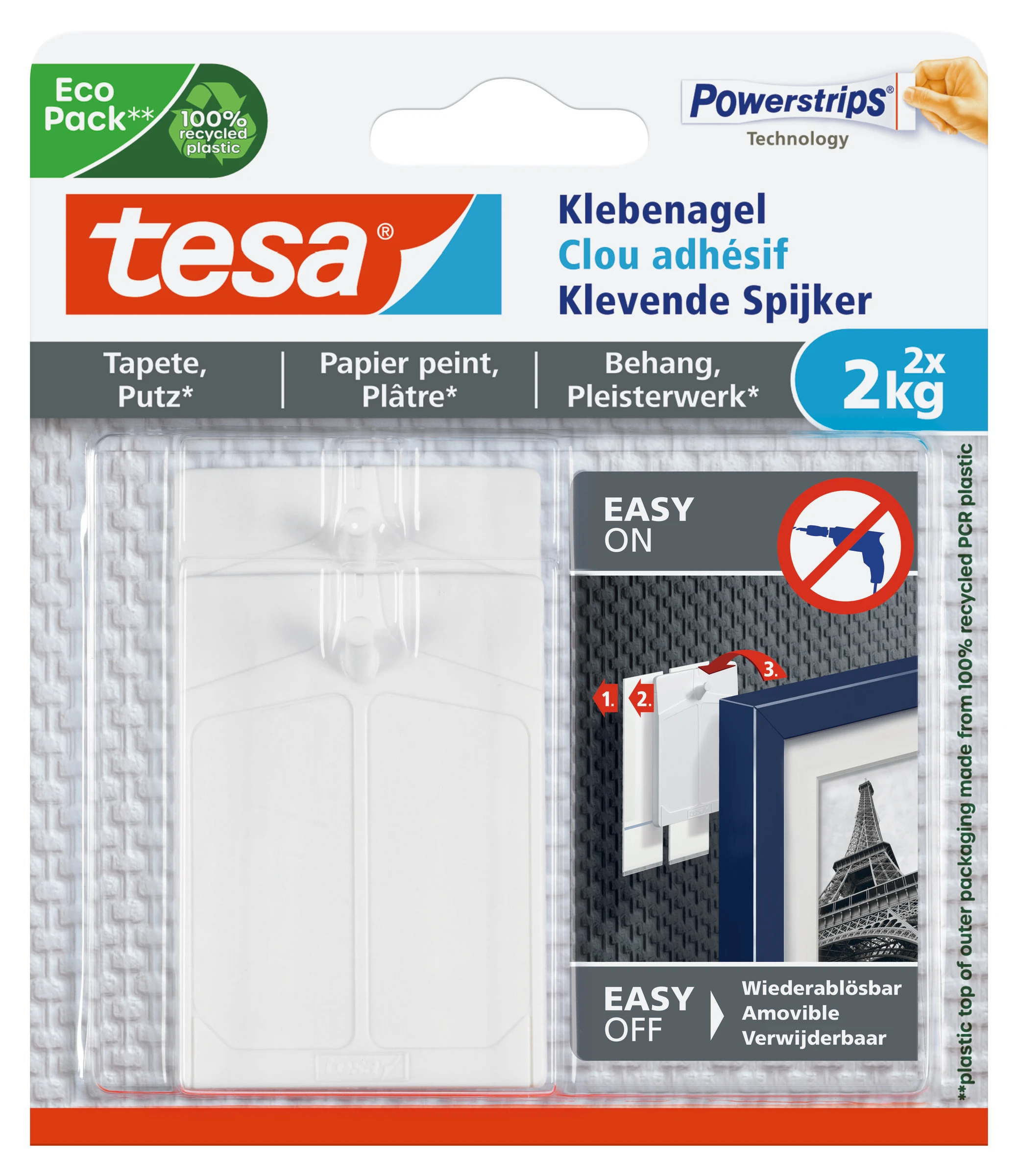 Klebenagel für Tapeten und Putz (2kg), 2 Stück