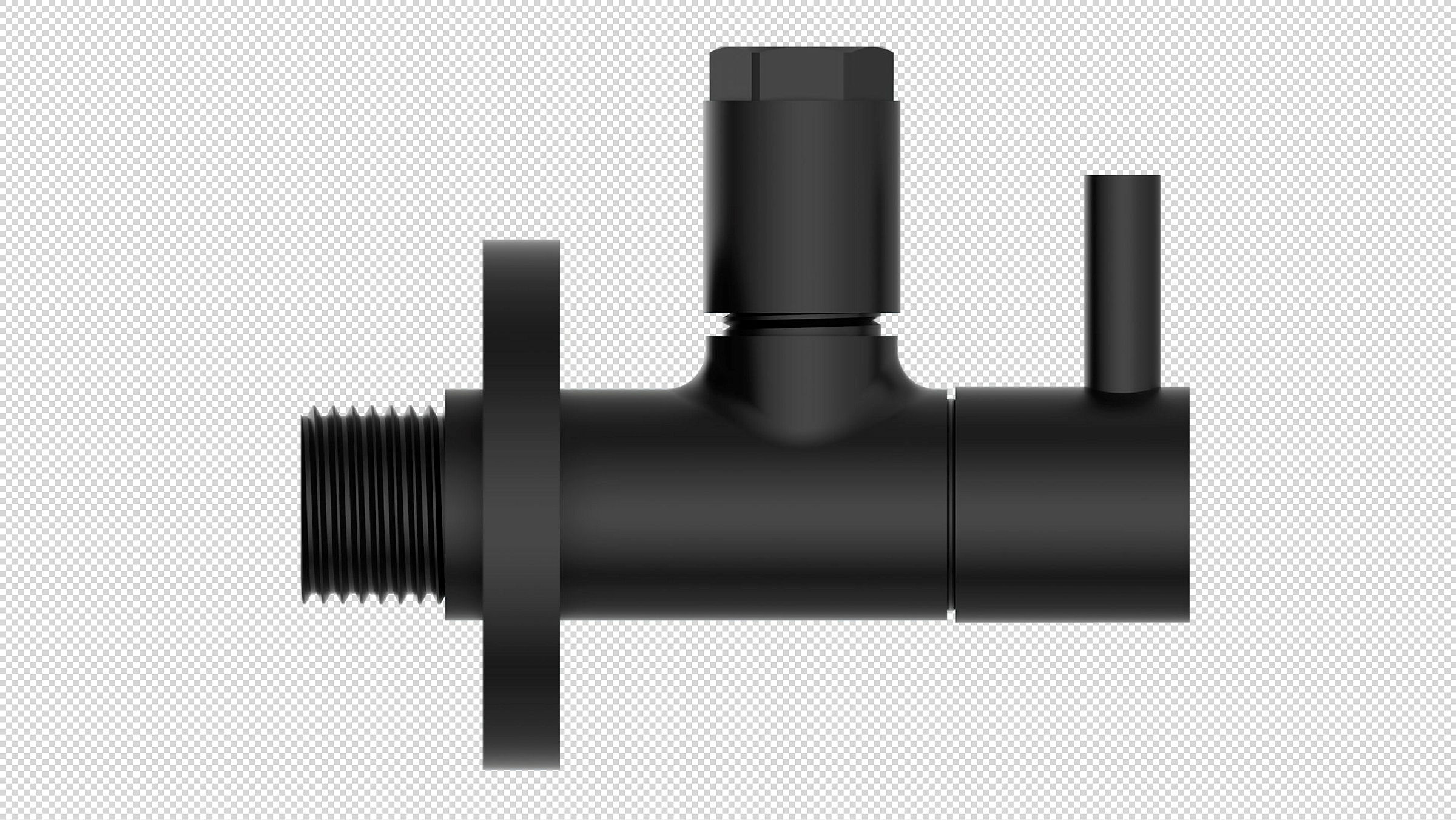 MS Eckventil, Schwarz matt, 1/2''AG x 10 mmQ, mit Rosette