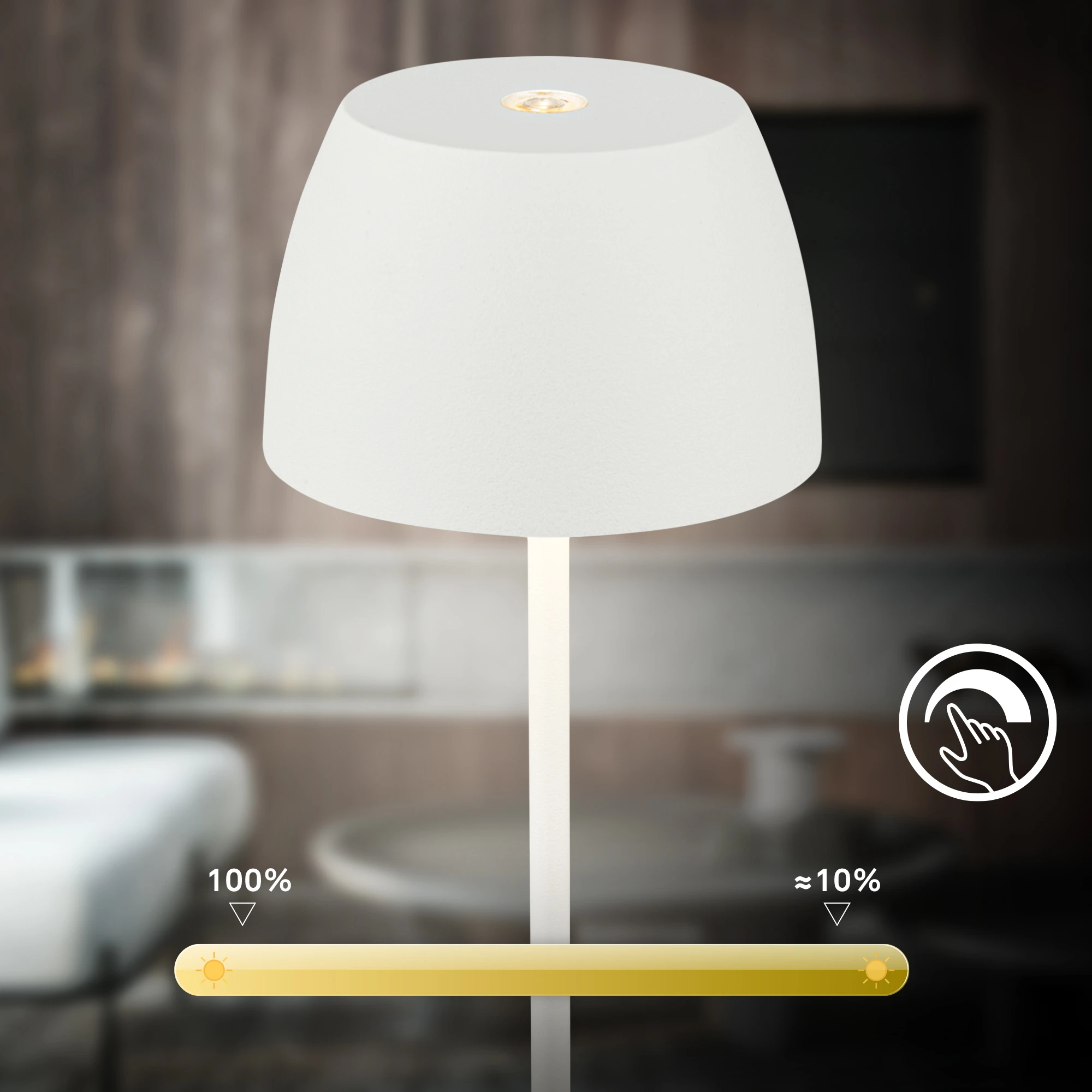 SERINA MINI Akku LED Tischleuchte - Mini; Touch, Weiß