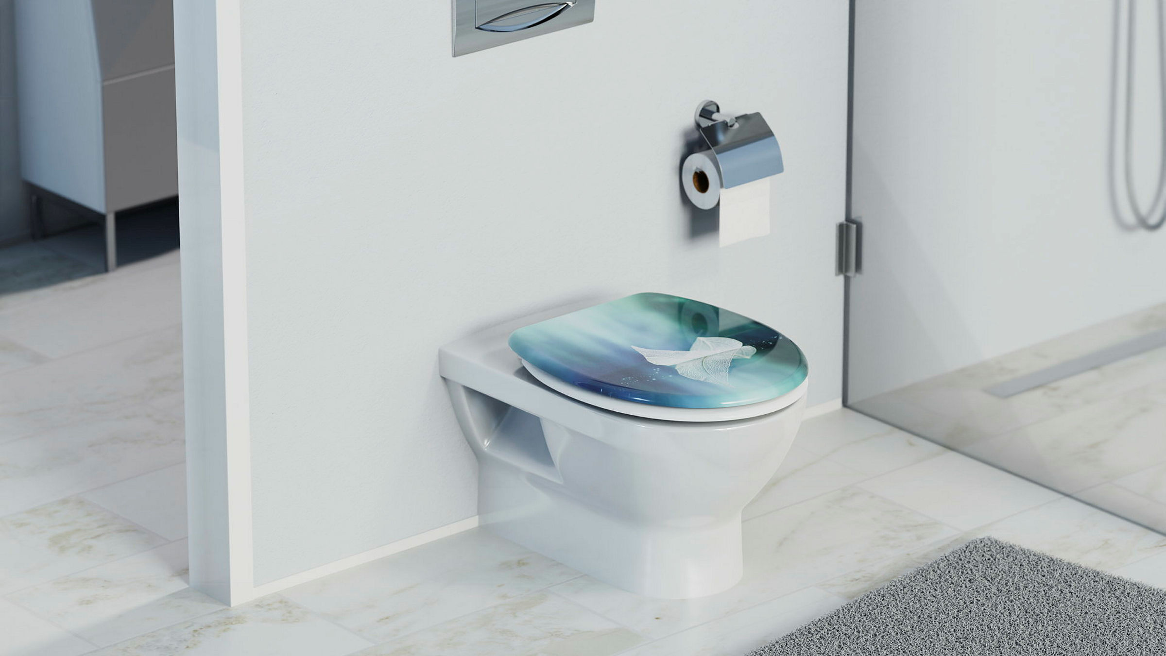 Duroplast WC-Sitz FALLEN LEAF, mit Absenkautomatik