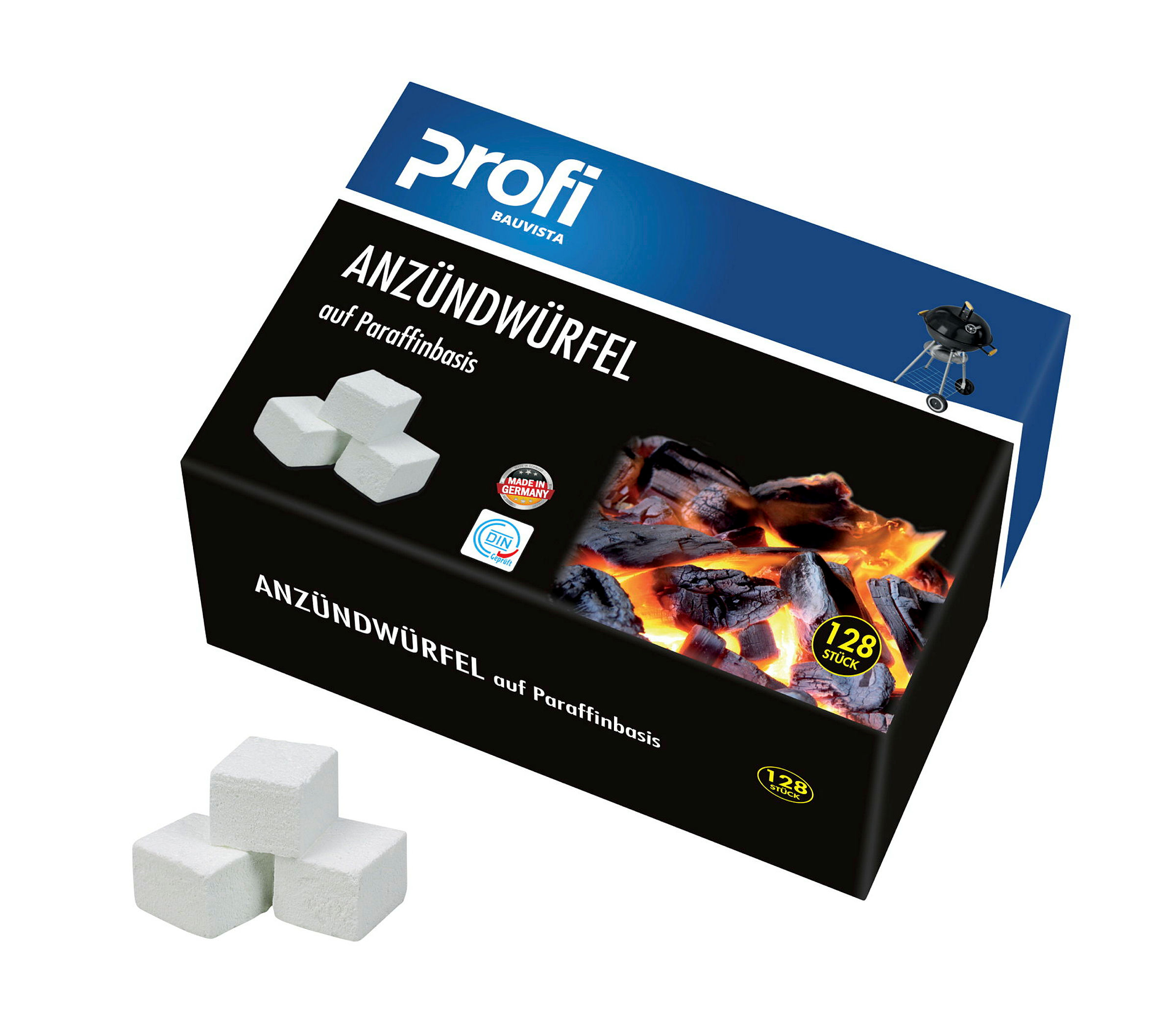 PROFI Anzündwürfel auf Paraffinbasis 128 Stk.