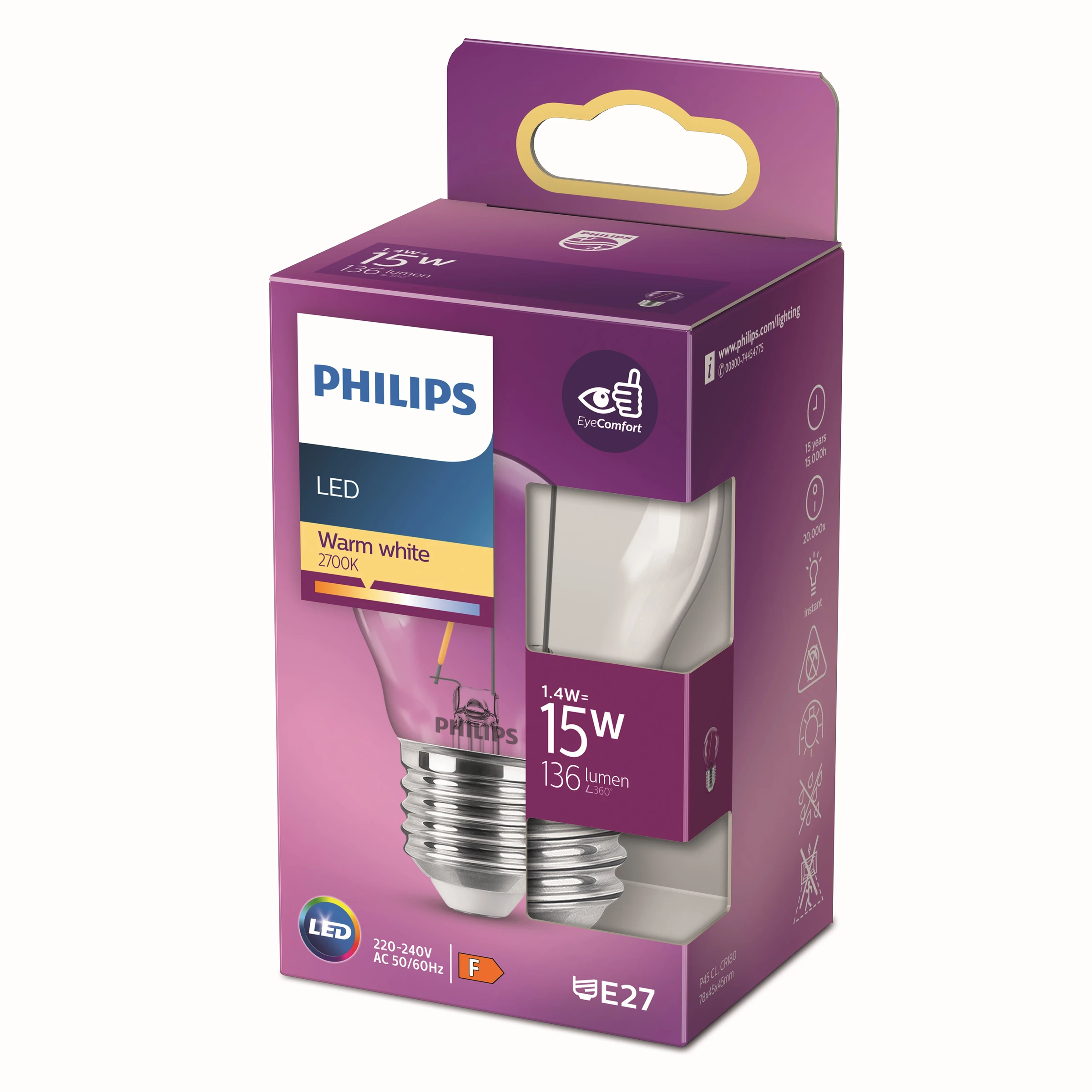 LED-Lampe ''classic'', 15W, E27, klar, warmweiß