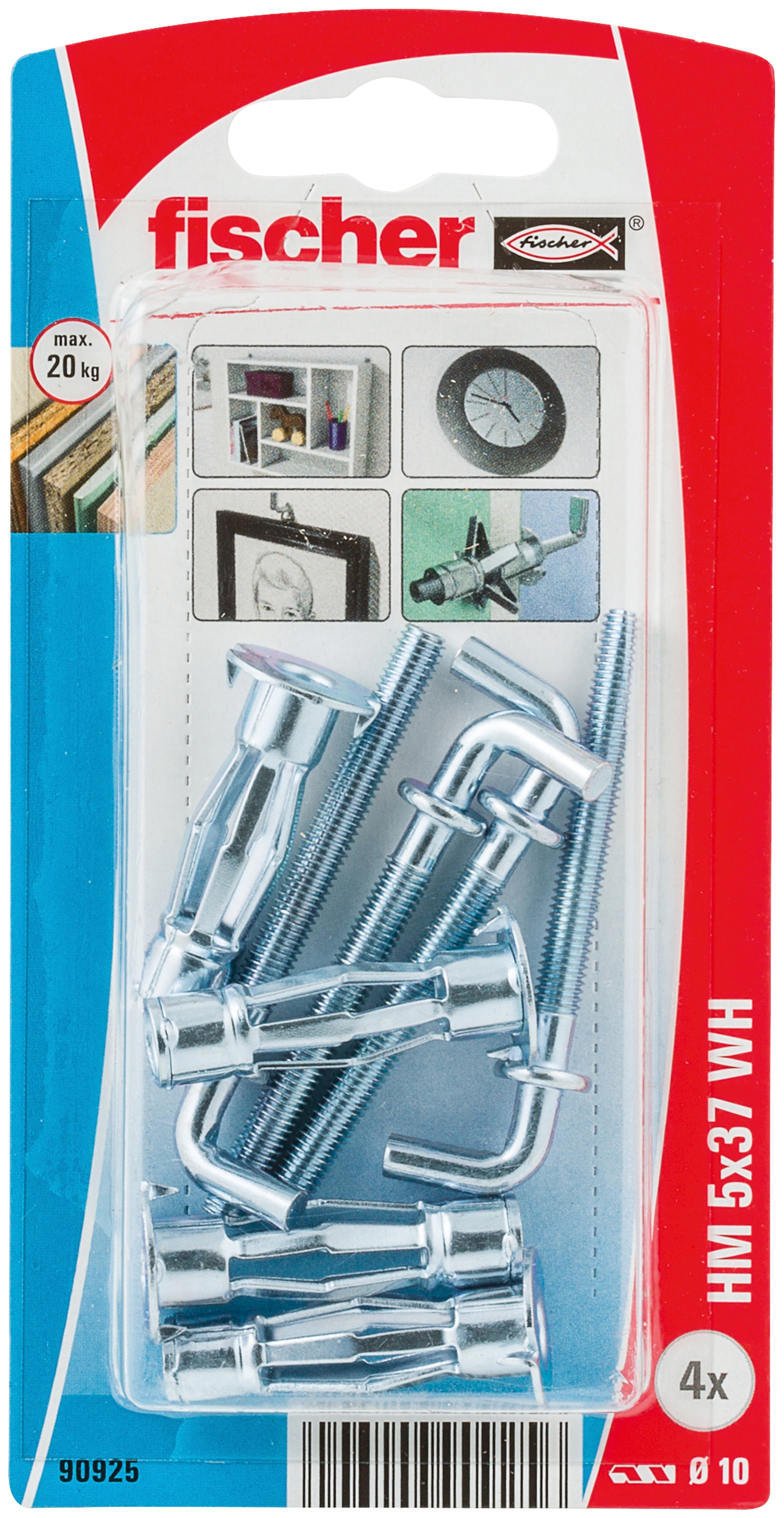 fischer Hohlraum-Metalldübel HM 5 x 37 H mit Winkelhaken