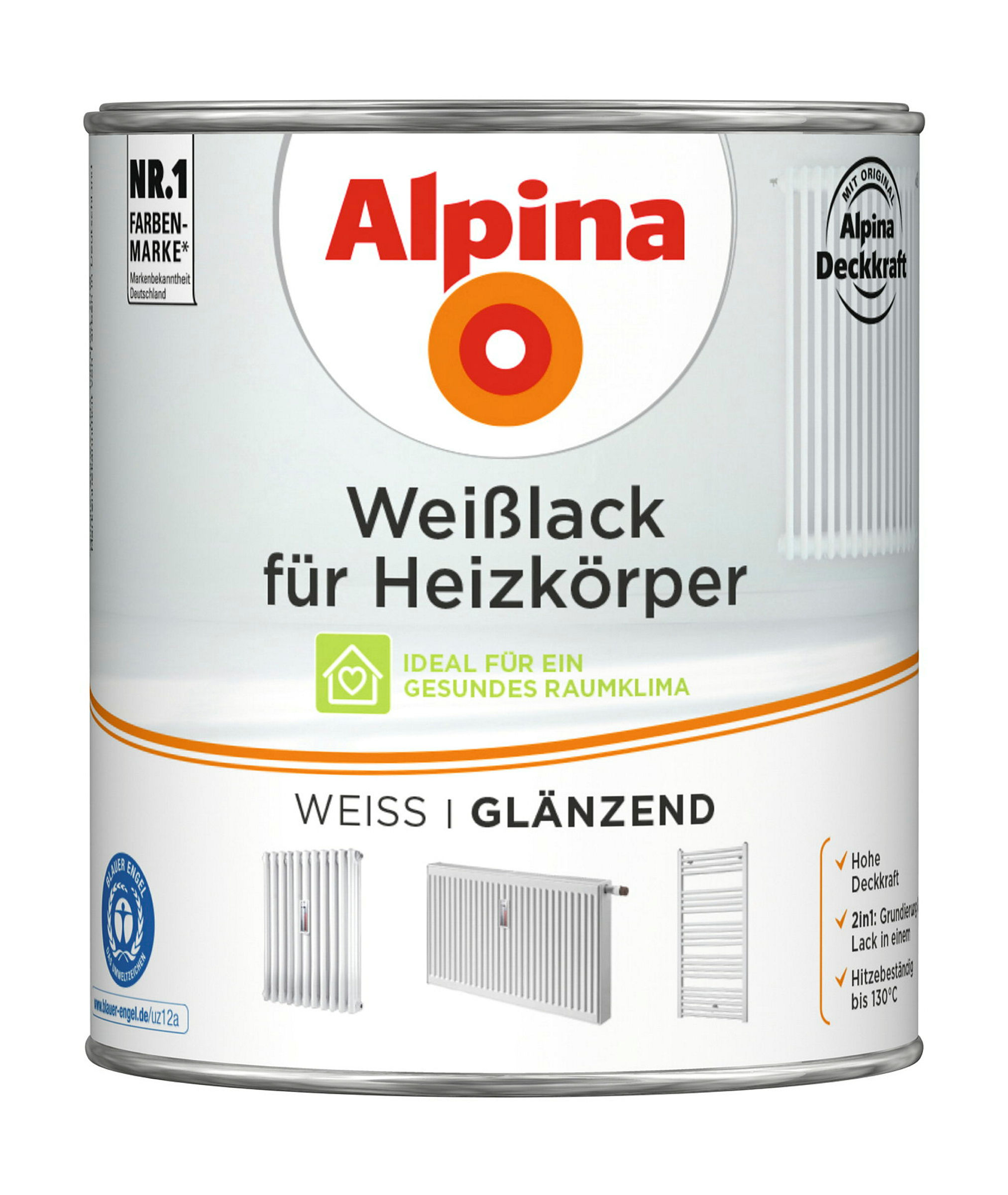 Alpina Weißlack für Heizkörper 750ml glänzend