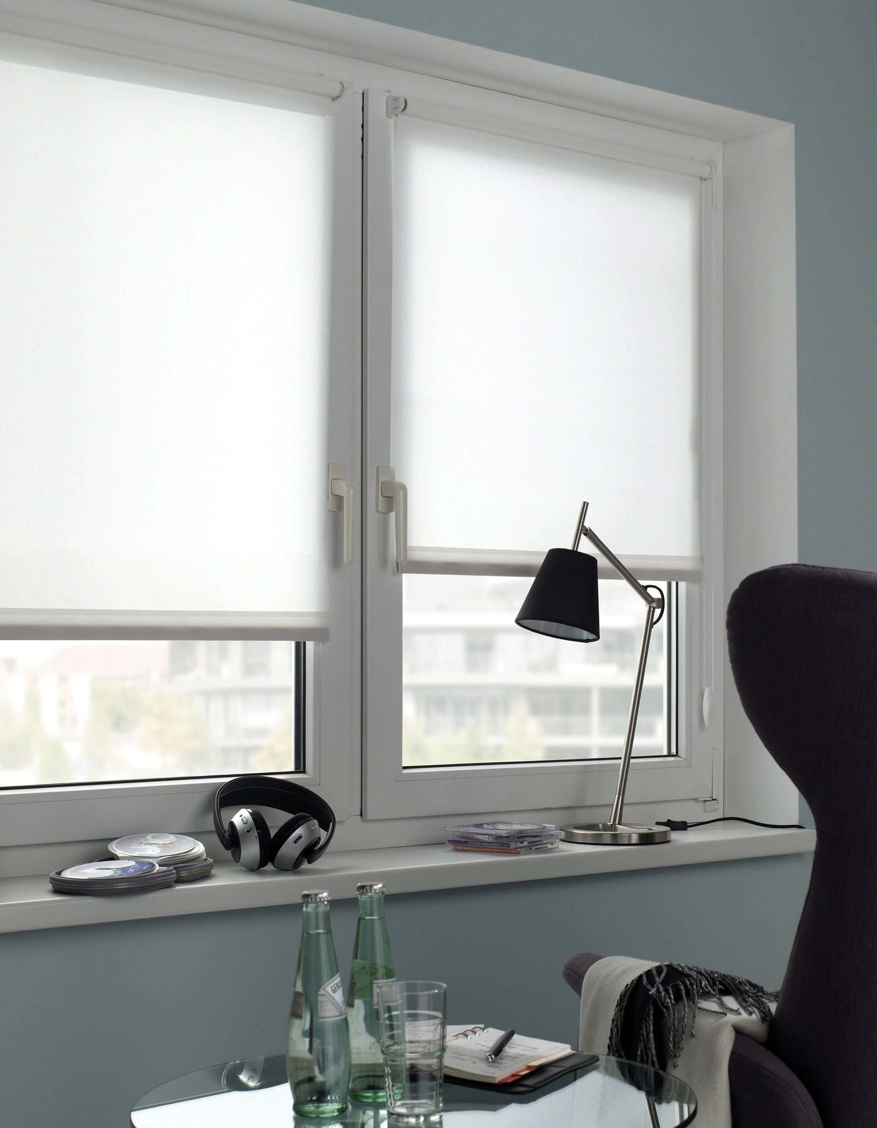 EASYFIX Rollo Uni, ohne Bohren, weiß, 45x150 cm