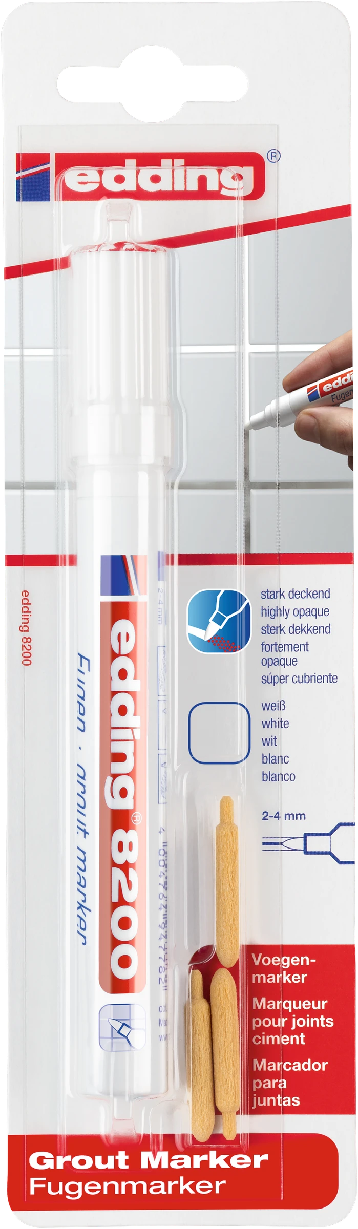 edding 8200 Fugenmarker 1er-Blister weiß