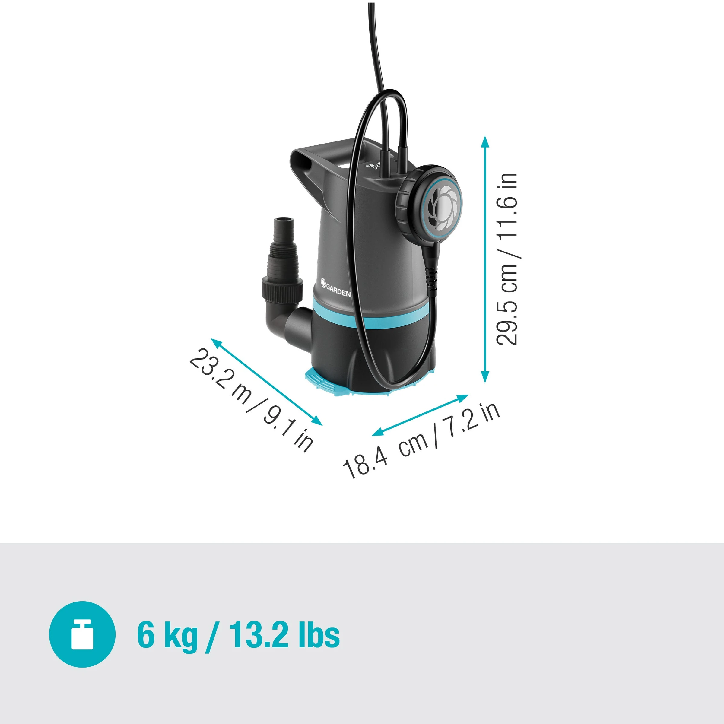GARDENA 2-in-1-Klar-/Schmutzwasser-Tauchpumpe 20000 BASIC, 20.000 l/h