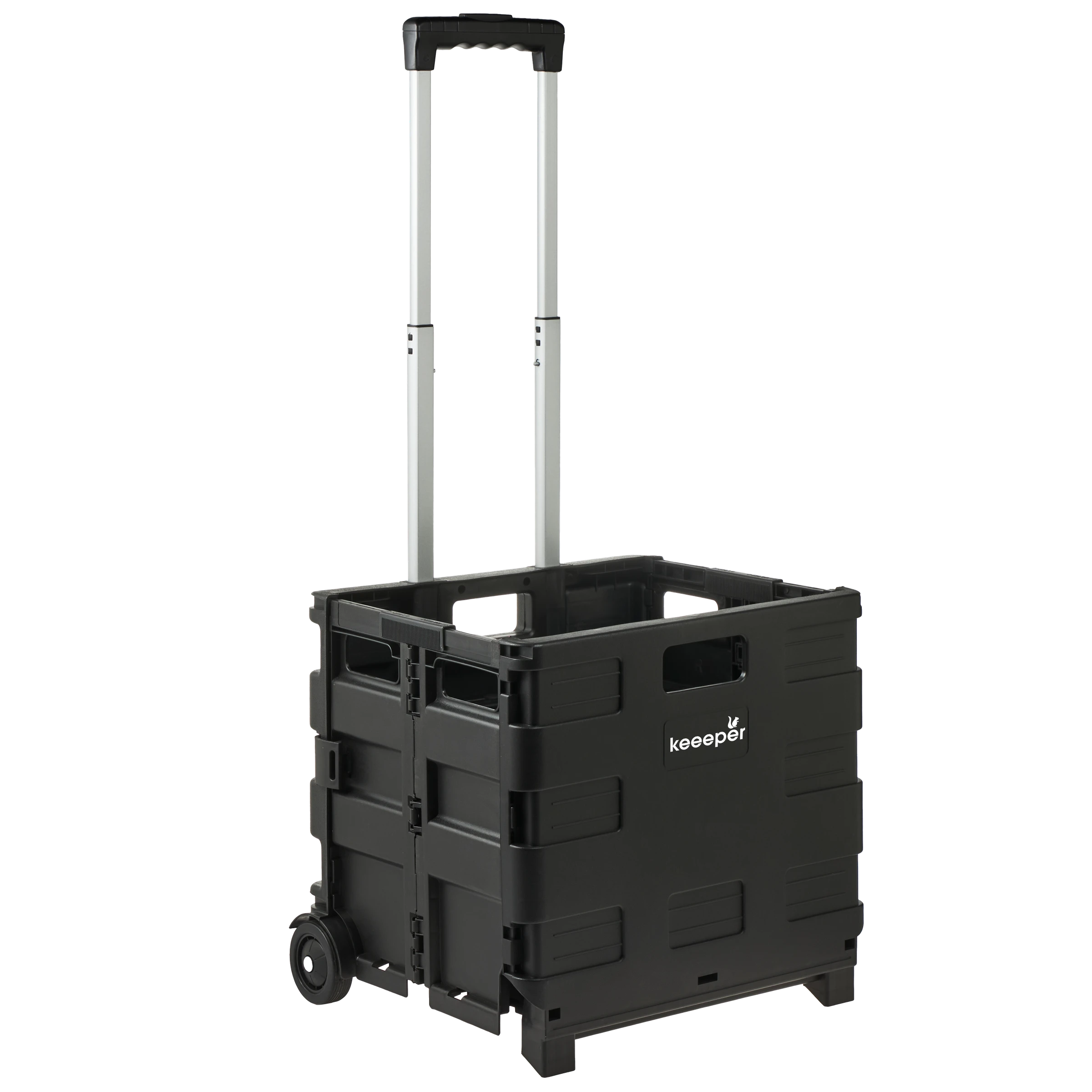 keeeper olli Faltbarer Einkaufstrolley, 45 l, Bis 25 kg Tragkraft, Schwarz